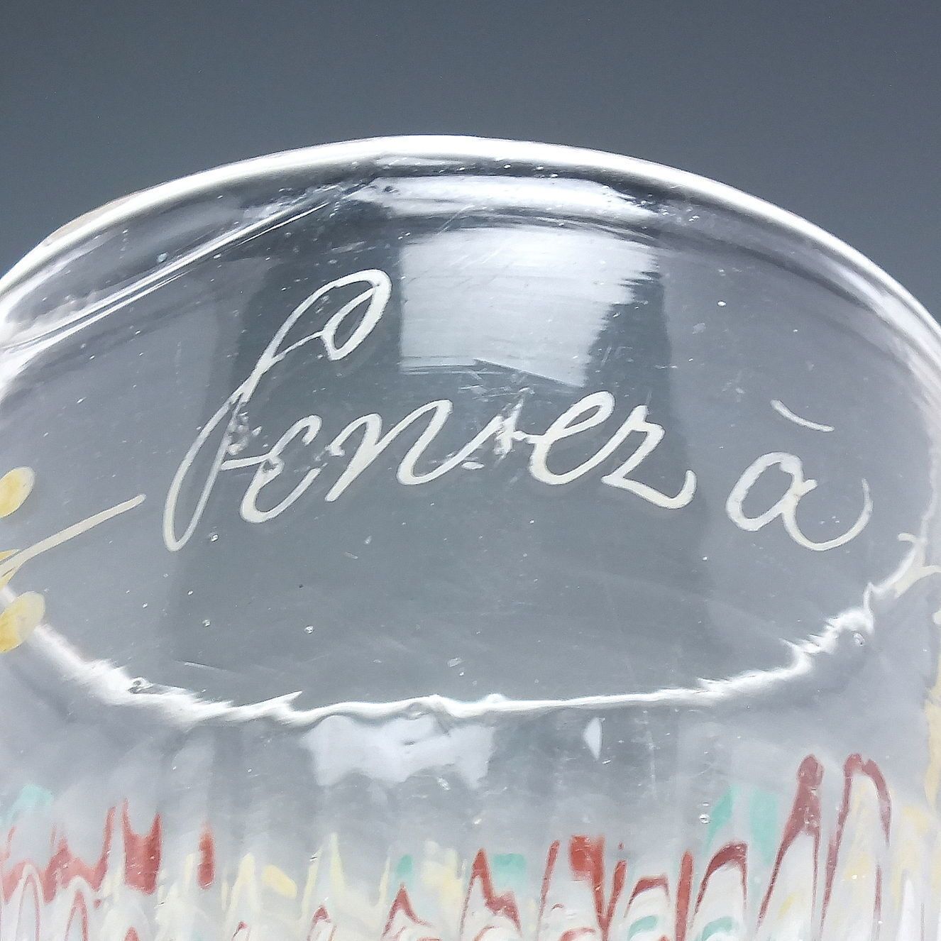 19th Century French Romantic Enamelled Glass Tumbler C1850 photo Home Decor