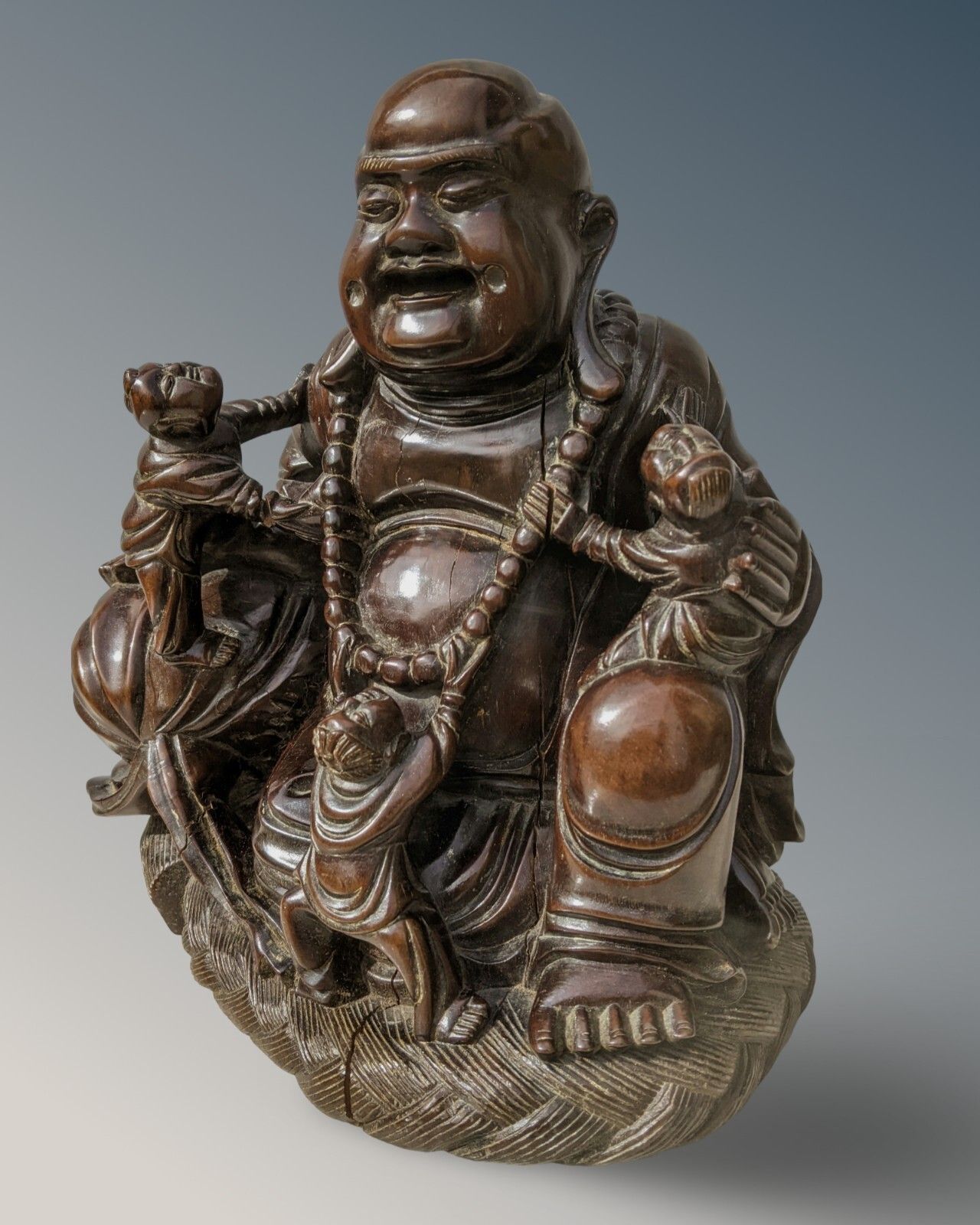 Large Antique Chinese Carved Hardwood Buddha photo furniture