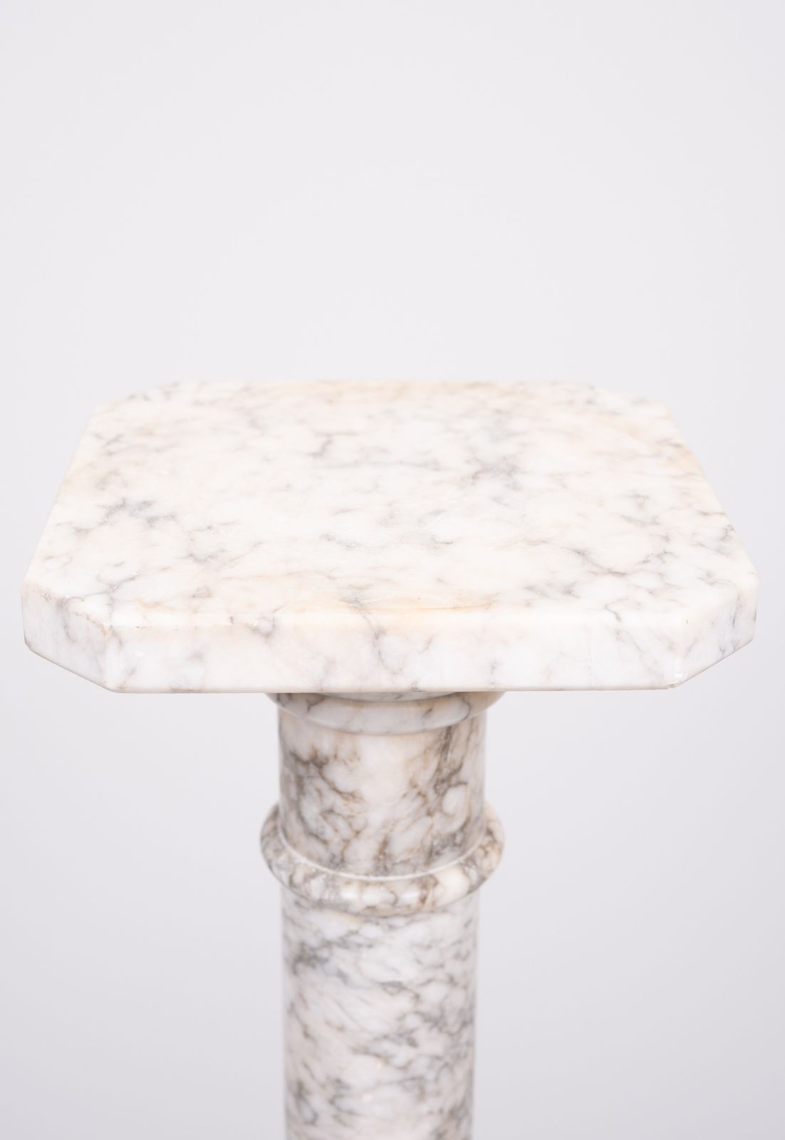 An Antique Italian Ring Turned Alabaster Pedestal 19th Century photo for sale