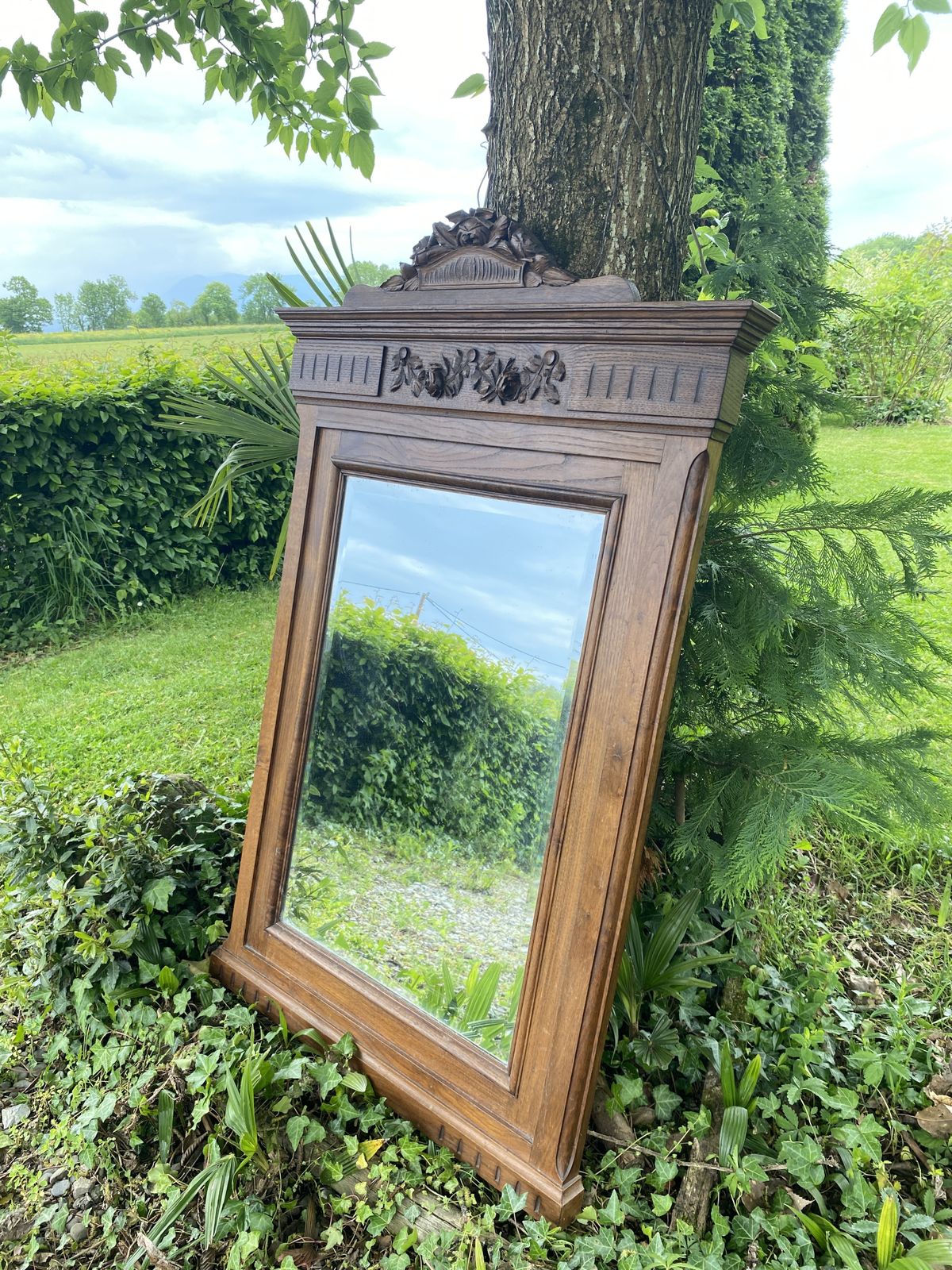 Large Bevelled Mirror In Carved Wood   Neo Renaissance Style, 19th Century photo furniture