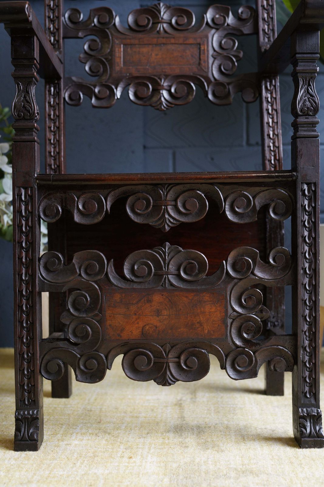 Italian Renaissance Revival Hall Chair Carved Wainscot Throne Ecclesiastical photo buy