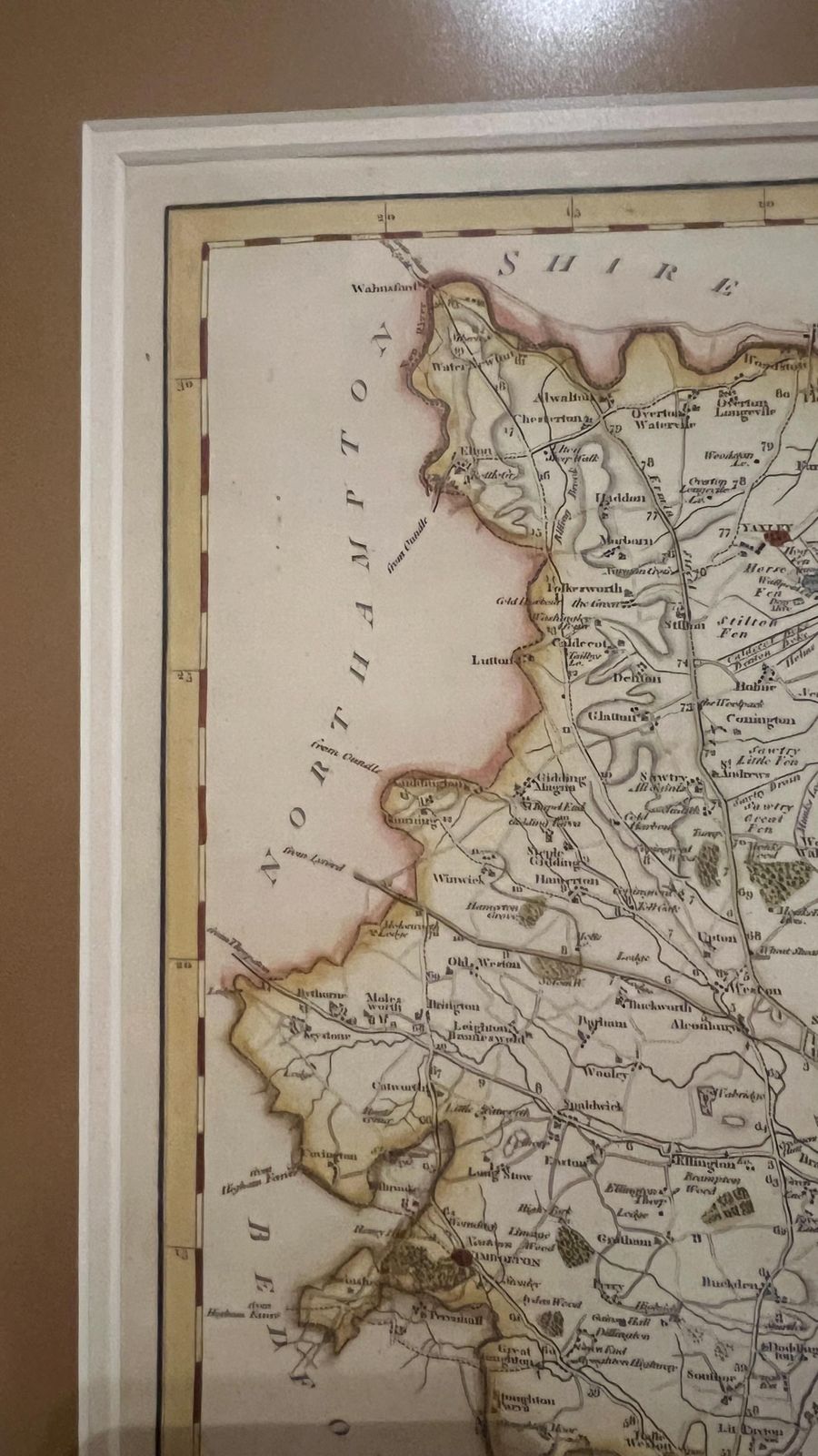 Framed 18th Century Map Of Huntingdonshire By John Cary, C.1787 – Antique English County Map photo vinterior