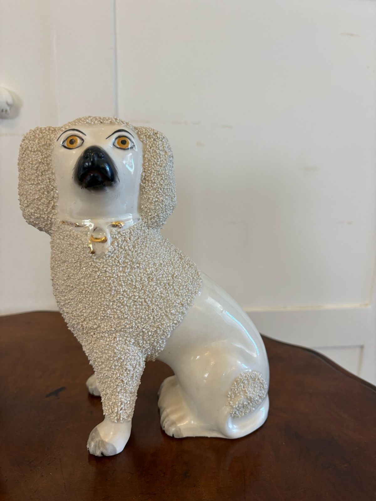Pair Of Antique 19th Century Quality Staffordshire Poodles photo 1085.0