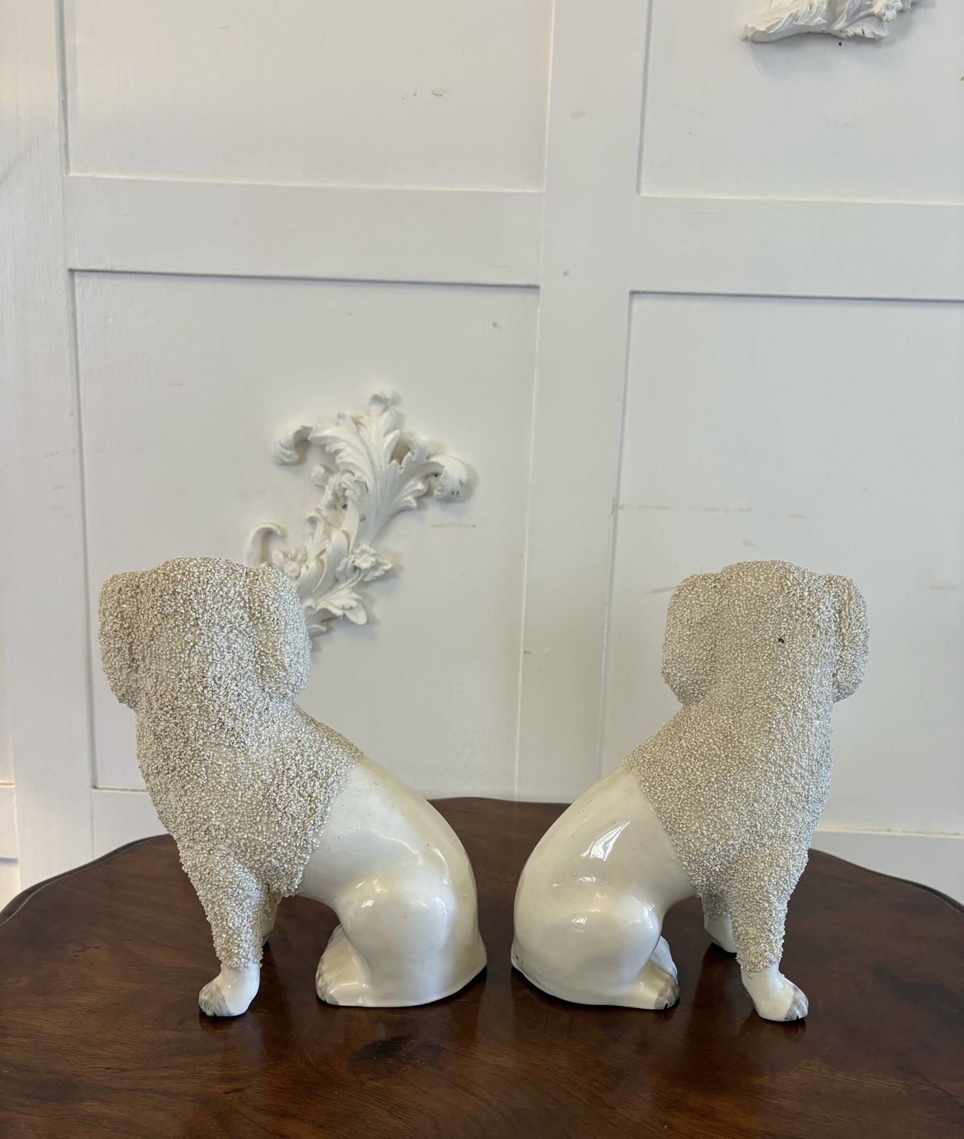 Pair Of Antique 19th Century Quality Staffordshire Poodles photo buy