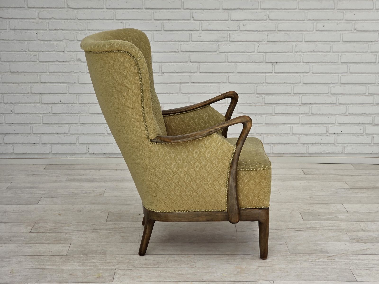 Furniture 1960s, Danish Armchair By Slagelse Møbelværk, Model 157, Velour. photo