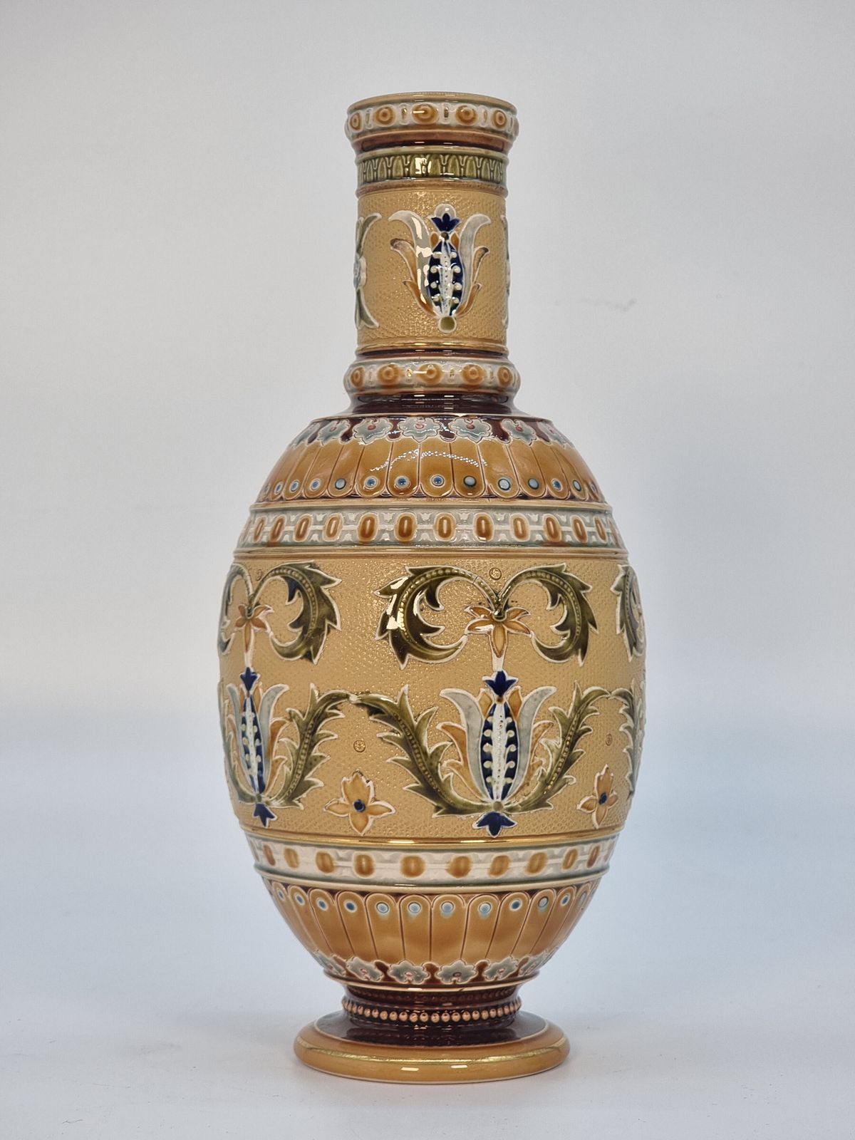 Home Decor A Pair Of Late 19th Century German Pottery Vases, Made By The Mettlach Factory, Circa 1890 photo