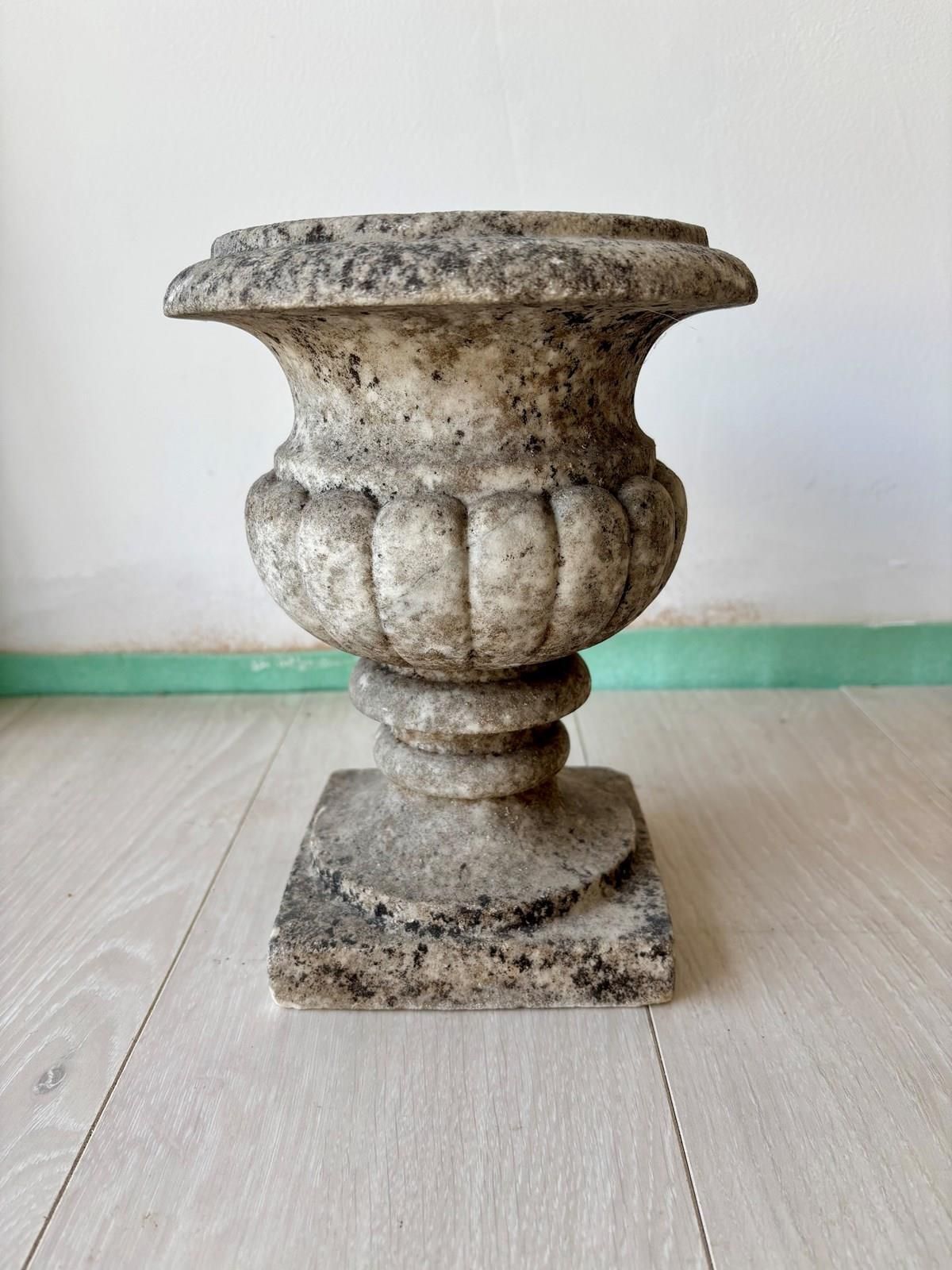 Weathered Antique French Marble Vase Urn