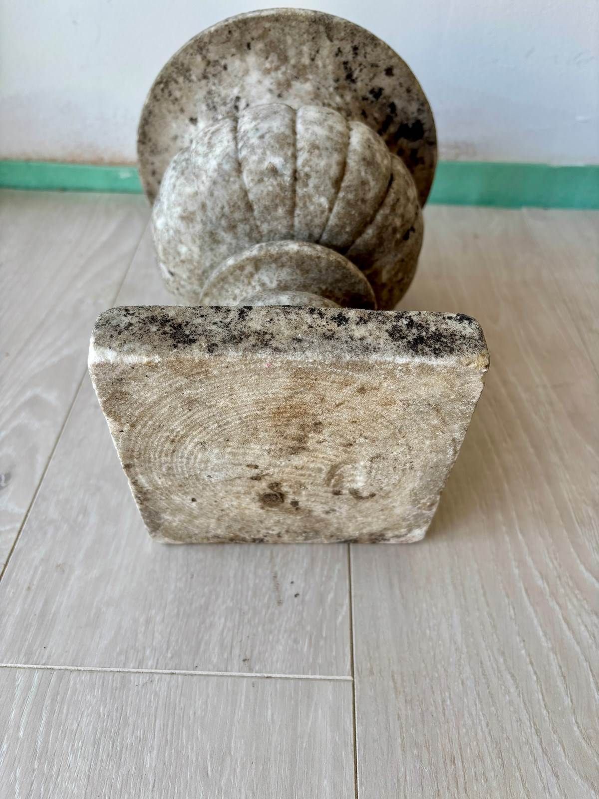 Weathered Antique French Marble Vase Urn photo vinterior