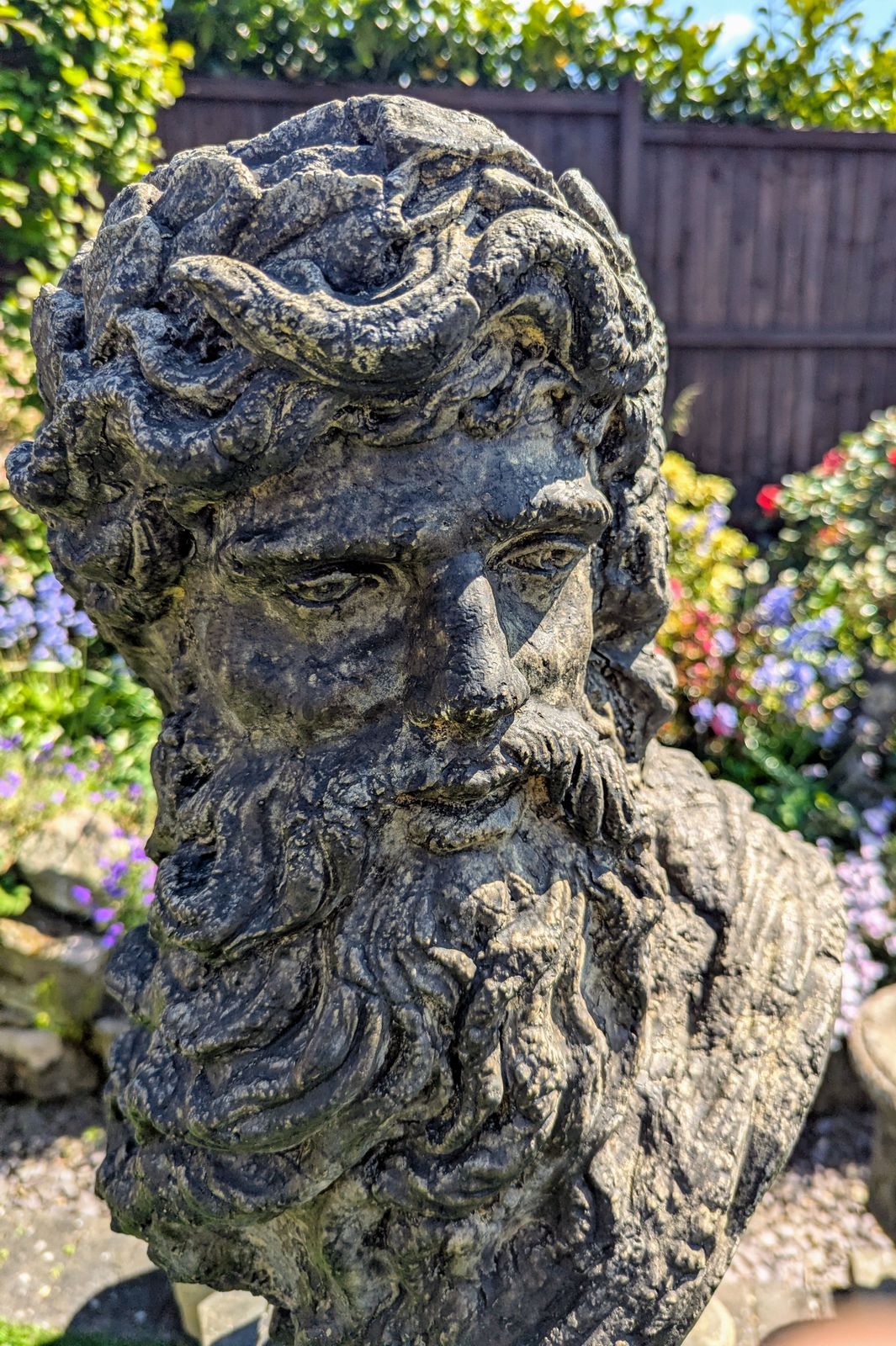 295.0 Zeus Greek Sky Thunder God, Garden Ornament English Stone ,Delivery Available Via Our Sister Specialist Courier Company 0230. photo