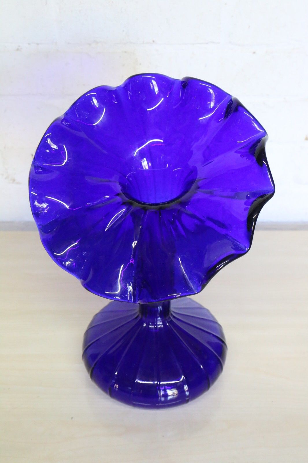 Large Vase Vintage Italian Cobalt Blue Glass Vase Very Striking Approx. 1960's. photo buy