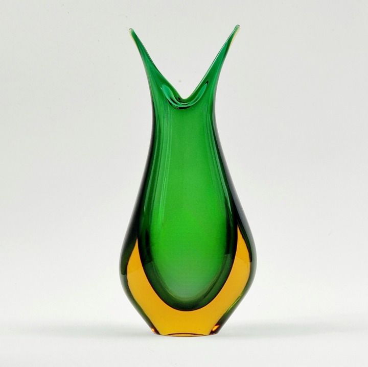 Grote Mid Century Sommerso Murano Glazen Vaas Van Flavio Poli Voor Seguso, Murano, Italië, Jaren 1960 photo for sale