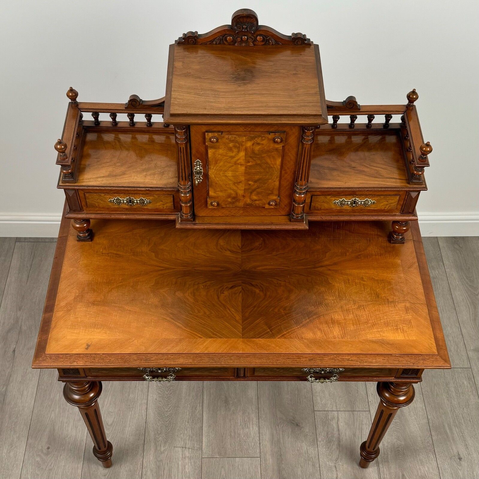 photo for sale Antique 19th Century Fine Quality French Writing Table In Walnut