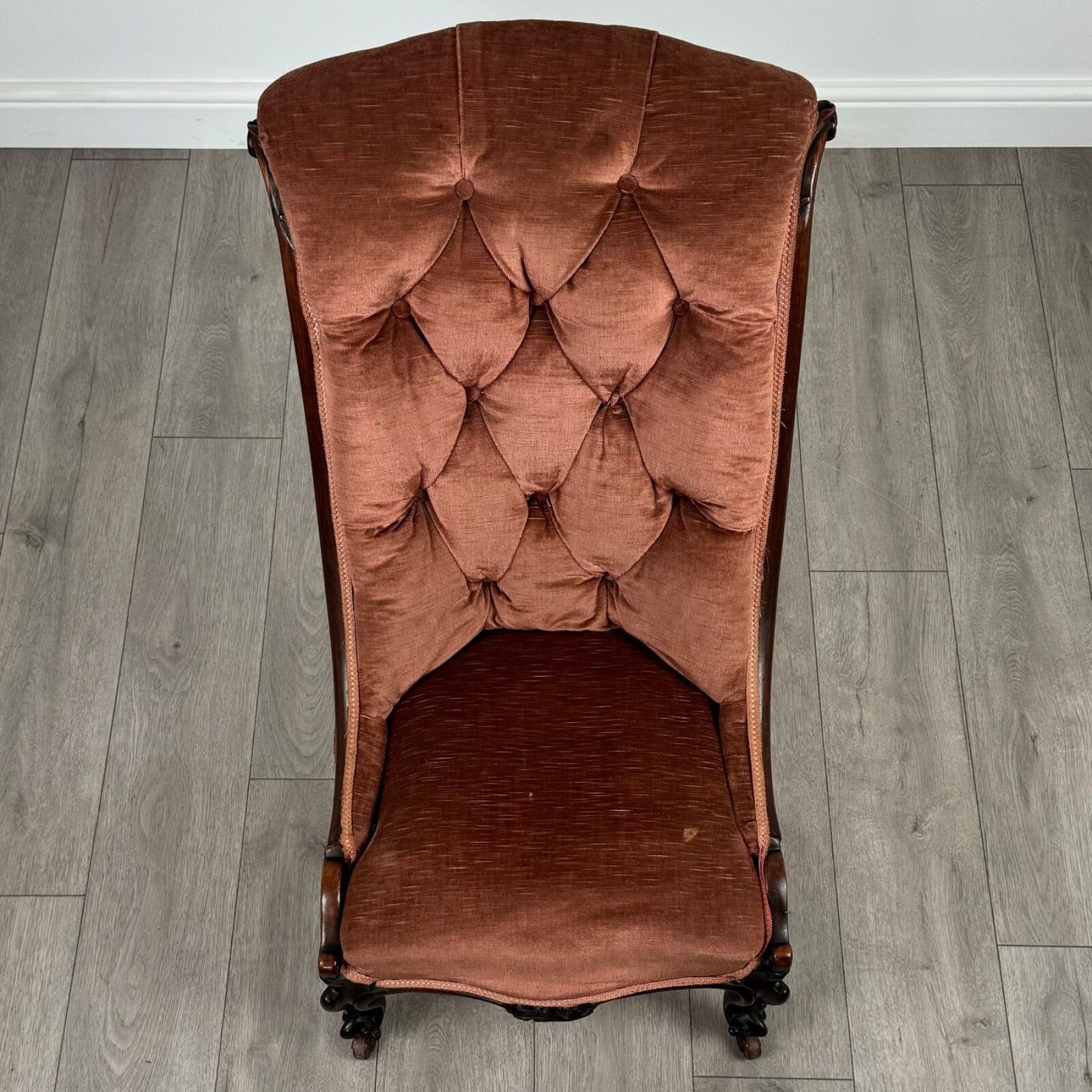 Furniture Antique 19th Century Nursing Chair In Mahogany photo
