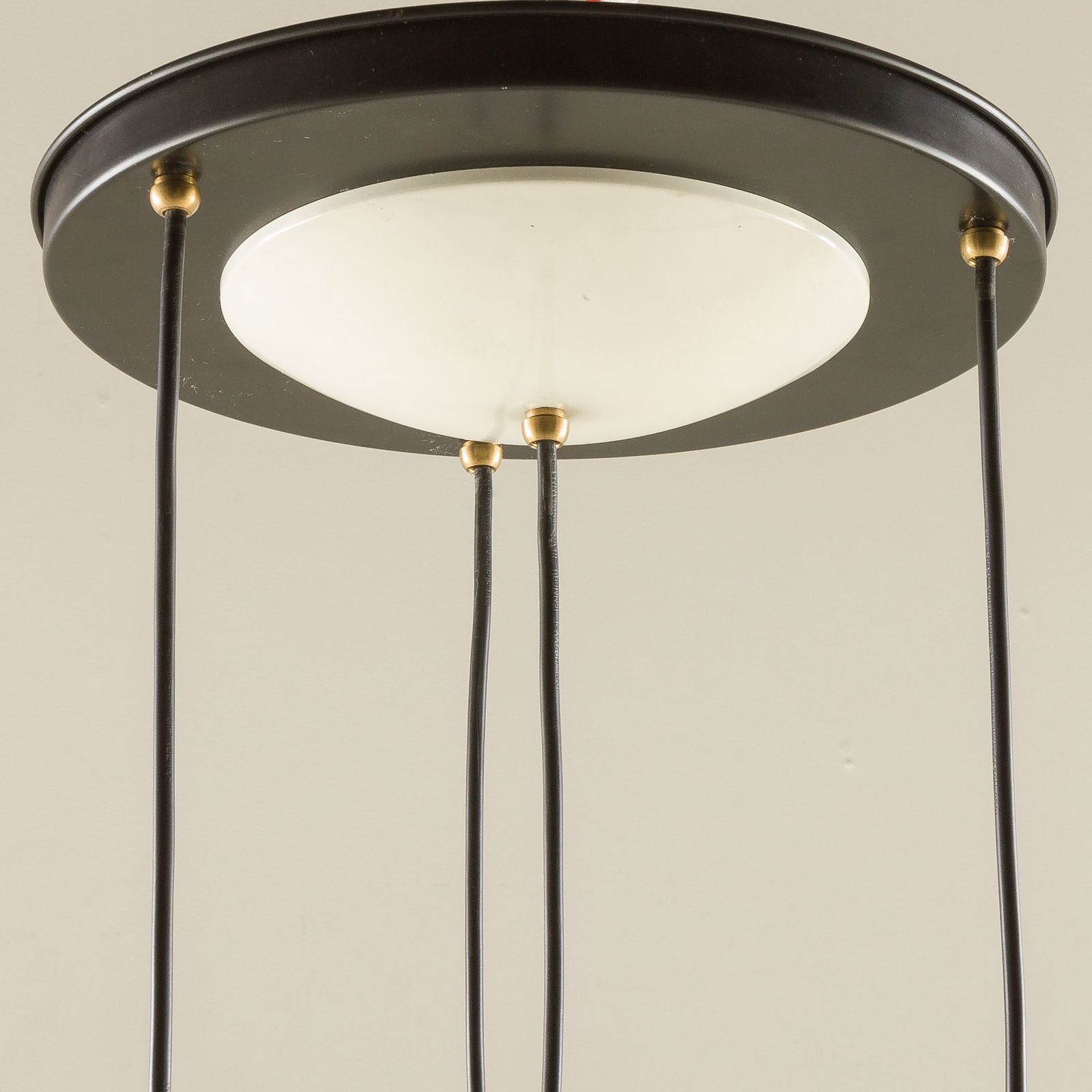 Italian Vintage Chandelier In Opaline Glass, Mid Century Modern 1970s photo for sale