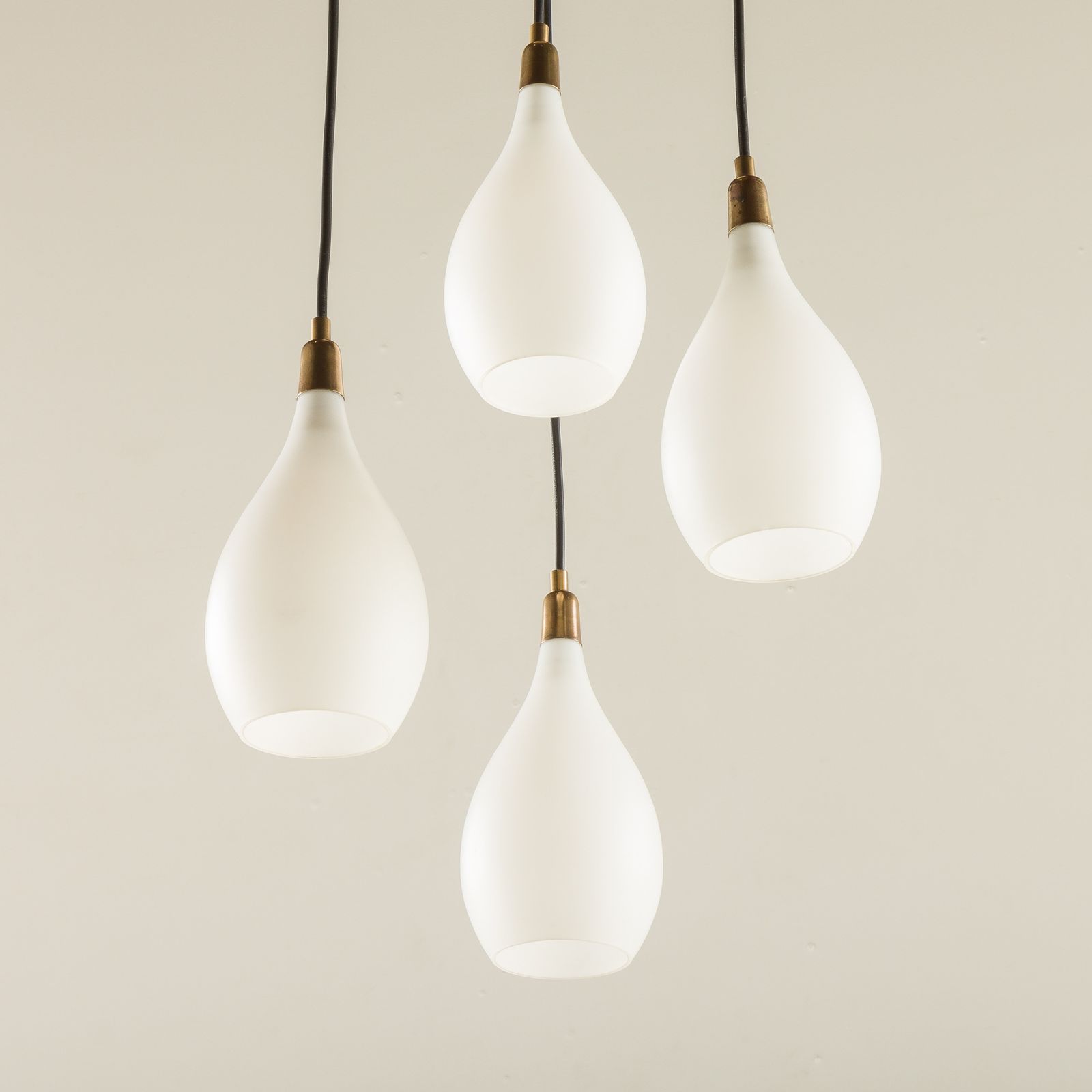 Italian Vintage Chandelier In Opaline Glass, Mid Century Modern 1970s photo vinterior