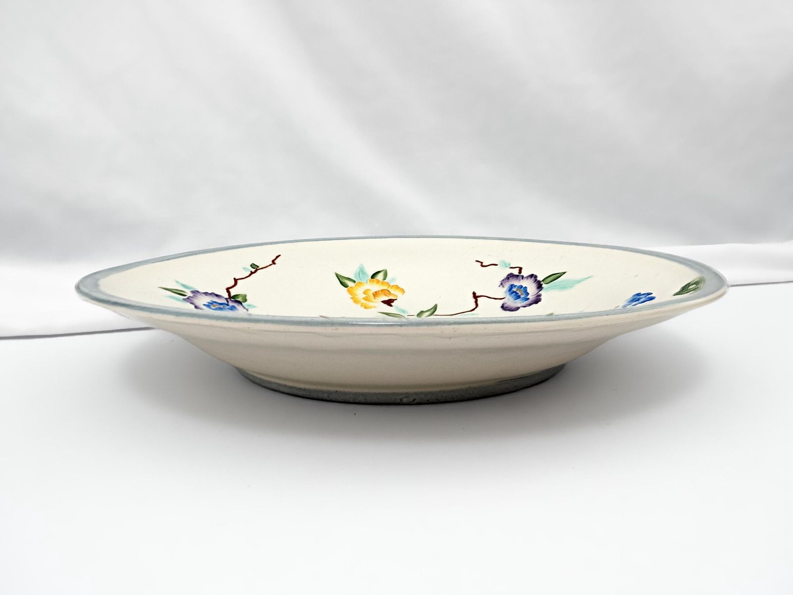Pair Of Serving Dishes By H.J. Wood 'Chinese Rose' Art Deco Style Flowers Design Vintage Pottery Tableware 1960 Mid Century Home Decor photo buy