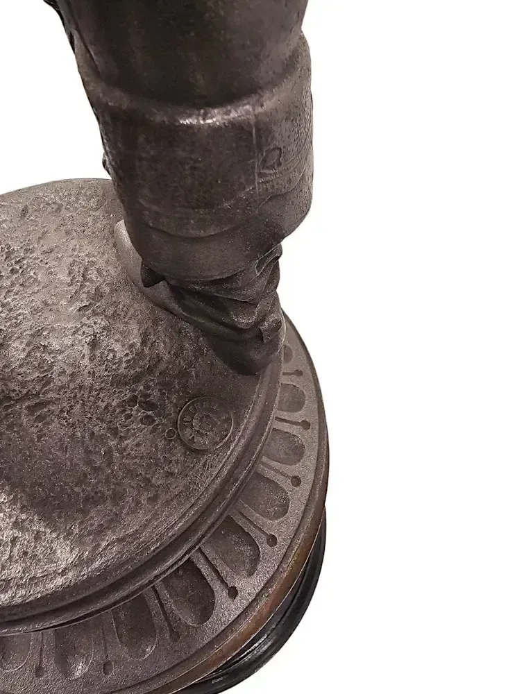 photo furniture A Rare Pair Of 19th Century Spelter Figural Cavalier Sculptures