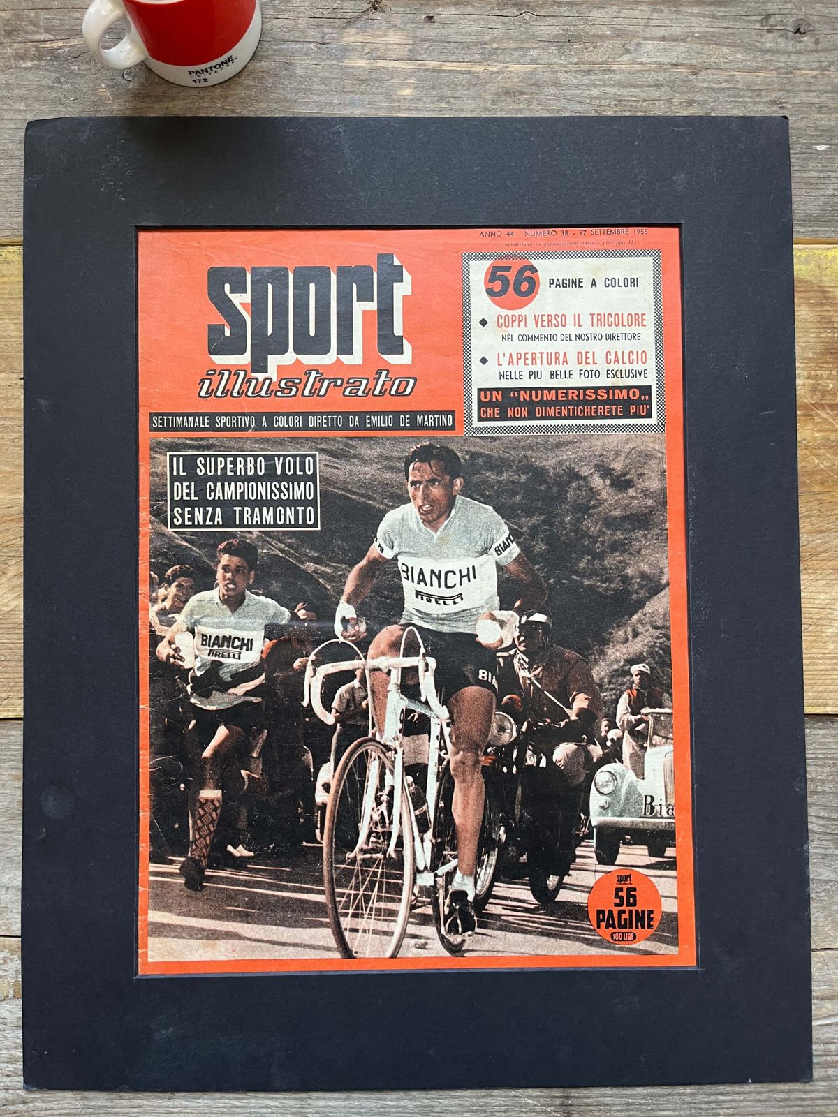 Vintage Cycling Print   Fausto Coppi / Gino Bartali 1953 photo for sale