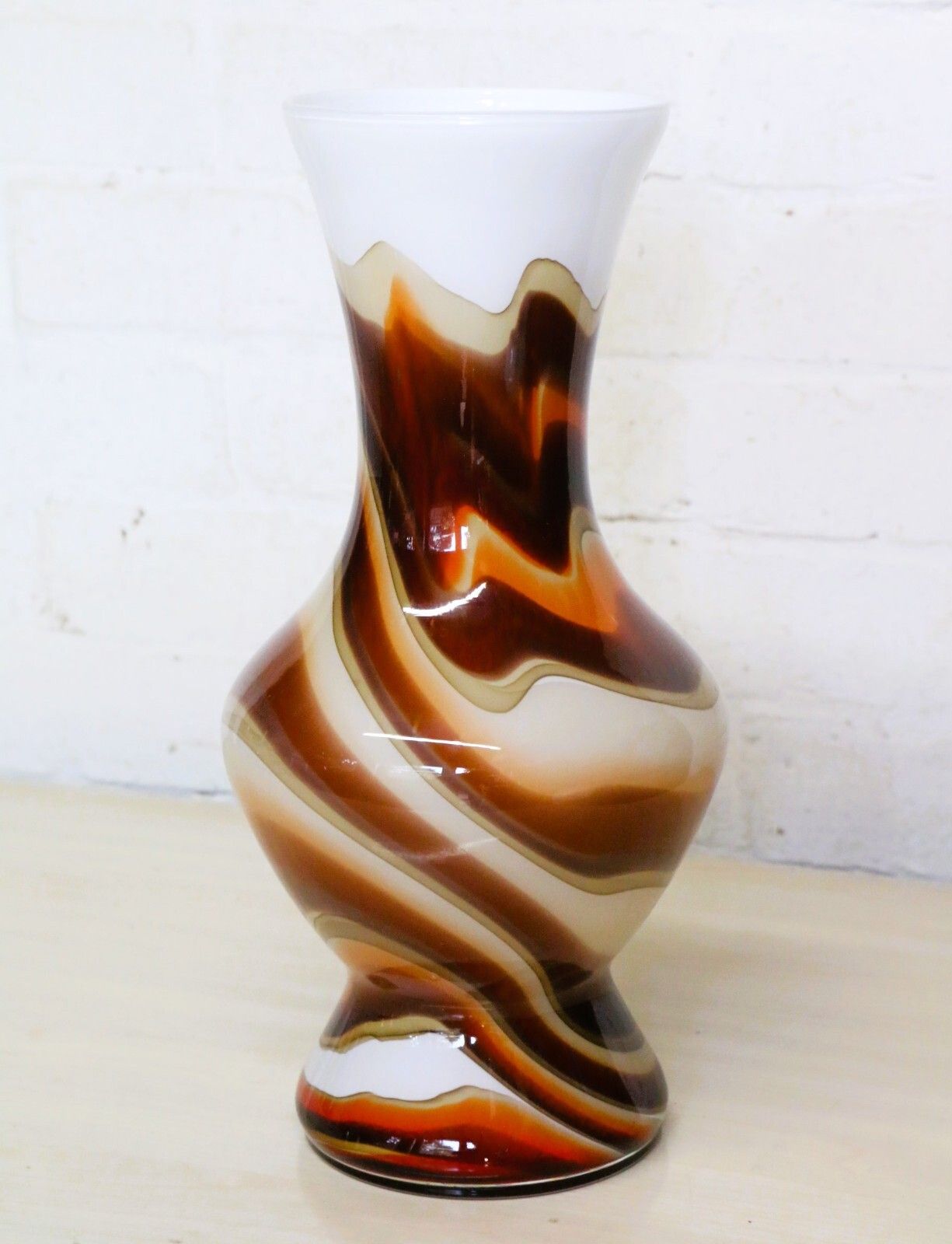 Large Vase Vintage Carlo Moretti Marbled Italian Glass Vase  1960's. photo furniture