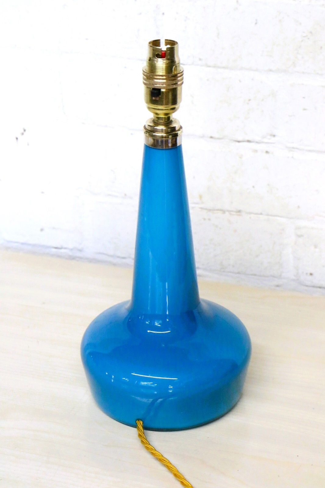 Table Lamp Original Holmegaard 1960's Danish Glass Blue Lamp Le Klint Era photo buy