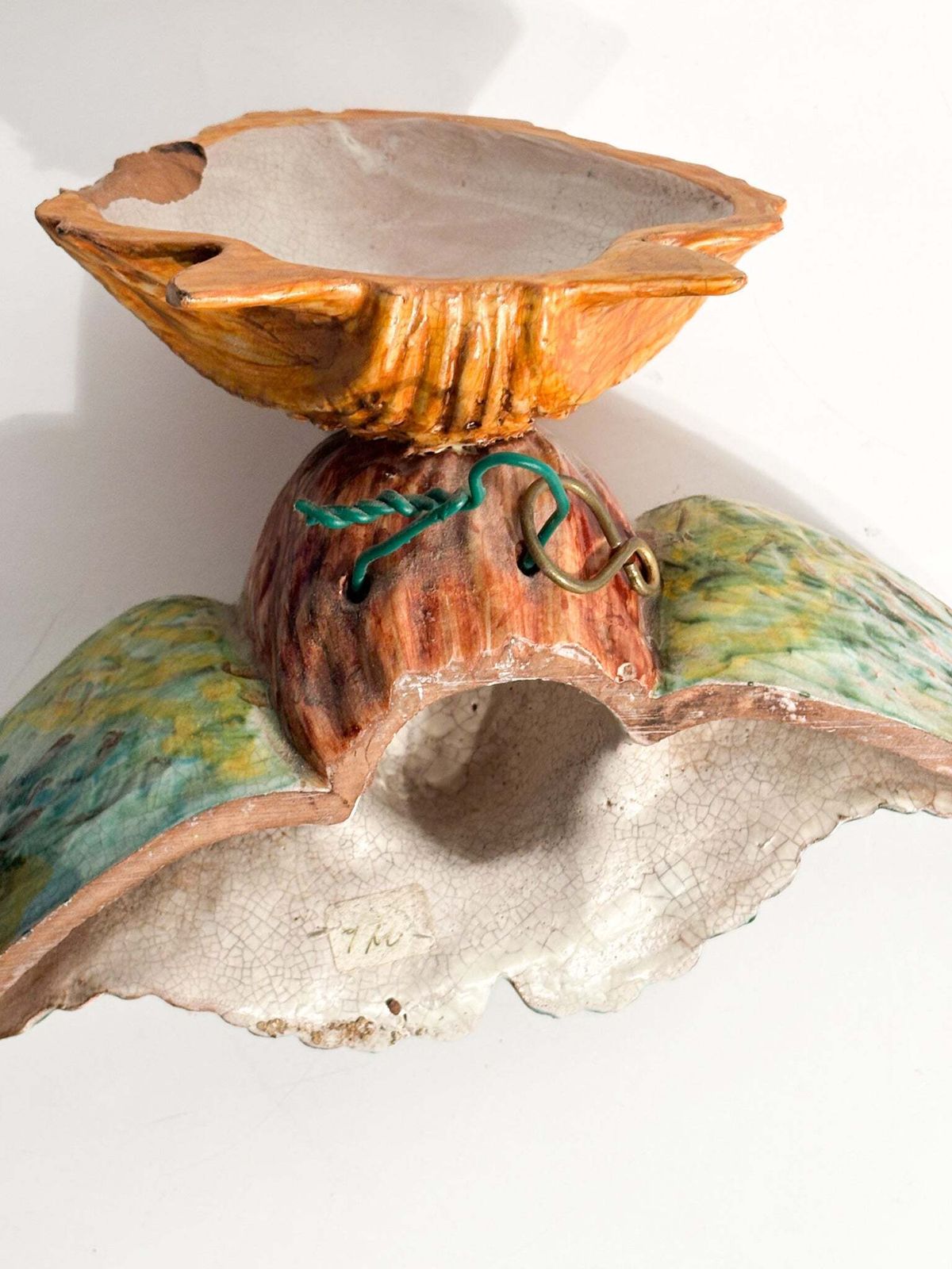 Italian Ceramic Wall Vase With Angel Early Twentieth Century photo buy