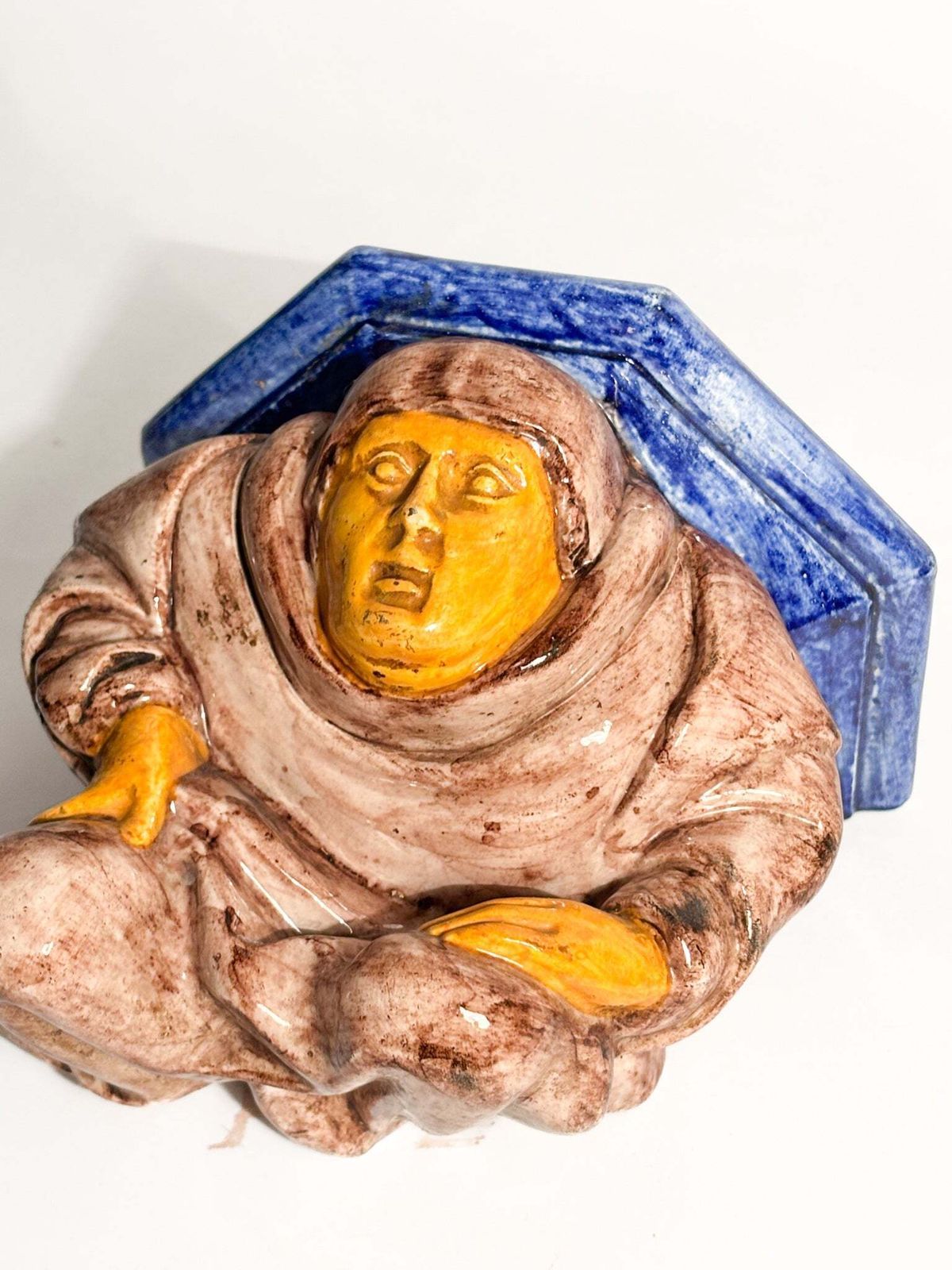 Hand Painted Italian Ceramic Shelf Early Twentieth Century photo for sale