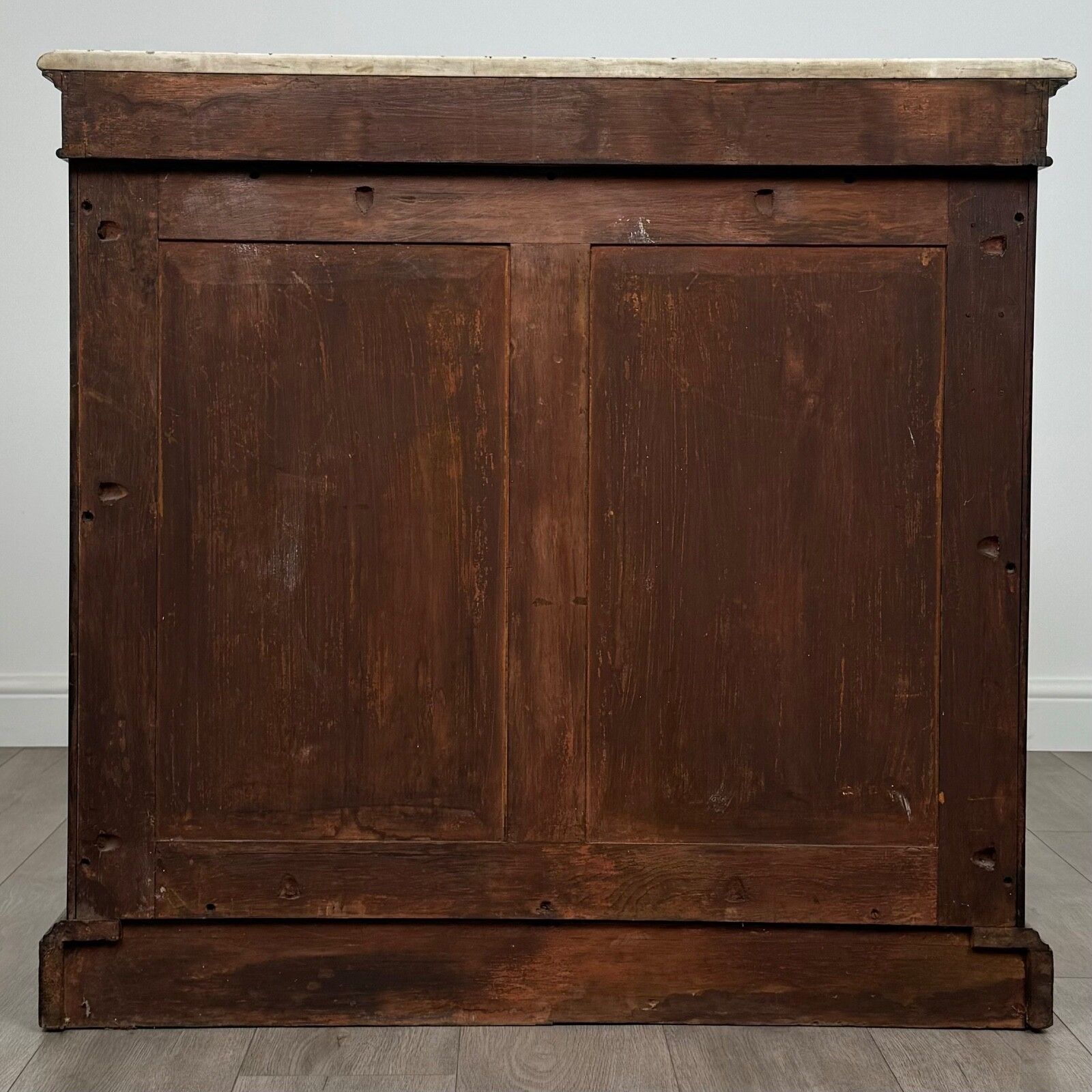 Antique 19th Century Fine Marble Top Pier Cabinet In Walnut photo vinterior