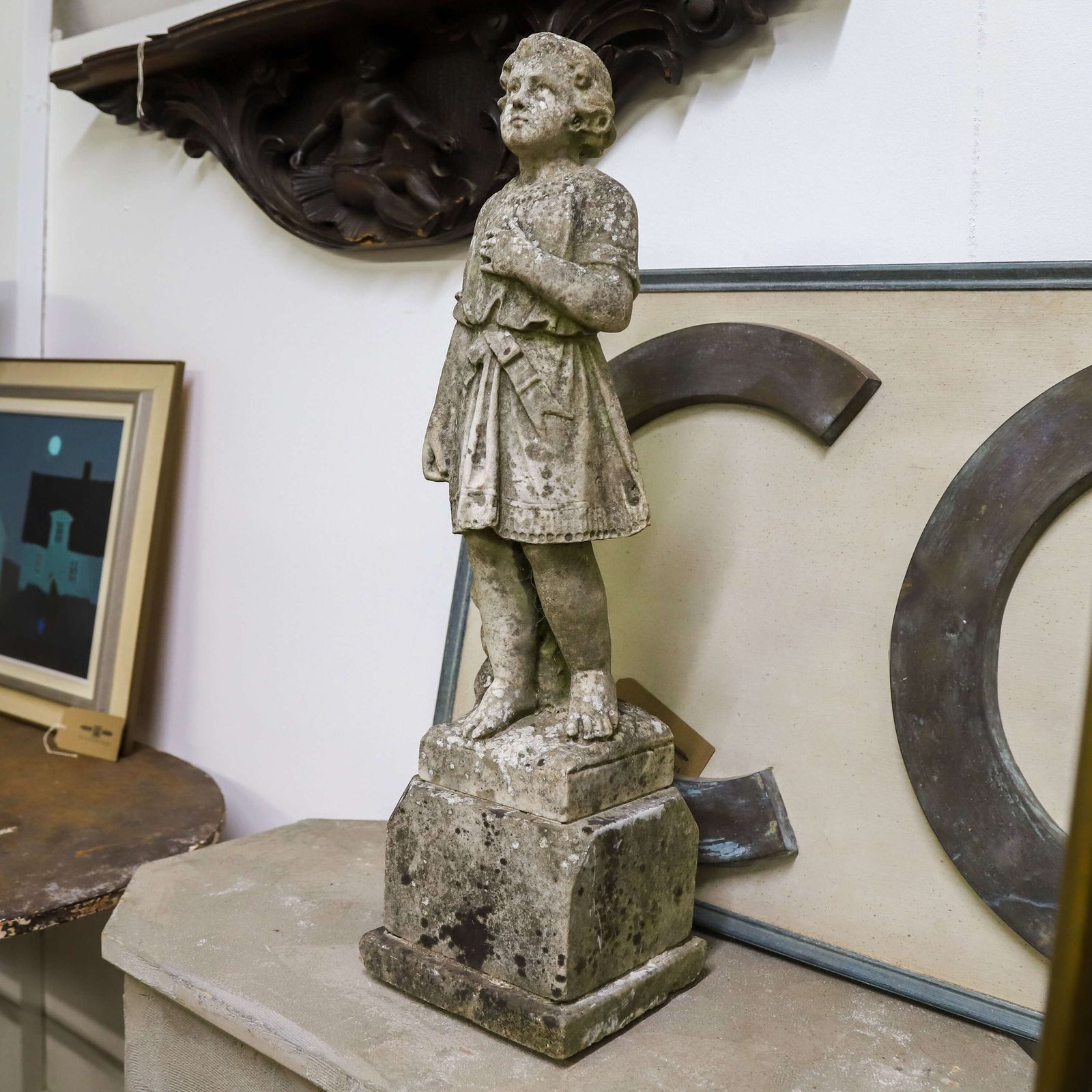 Footsteps In Time: 19th Century Marble Statue Child Of The Eternal Spring photo 899.0