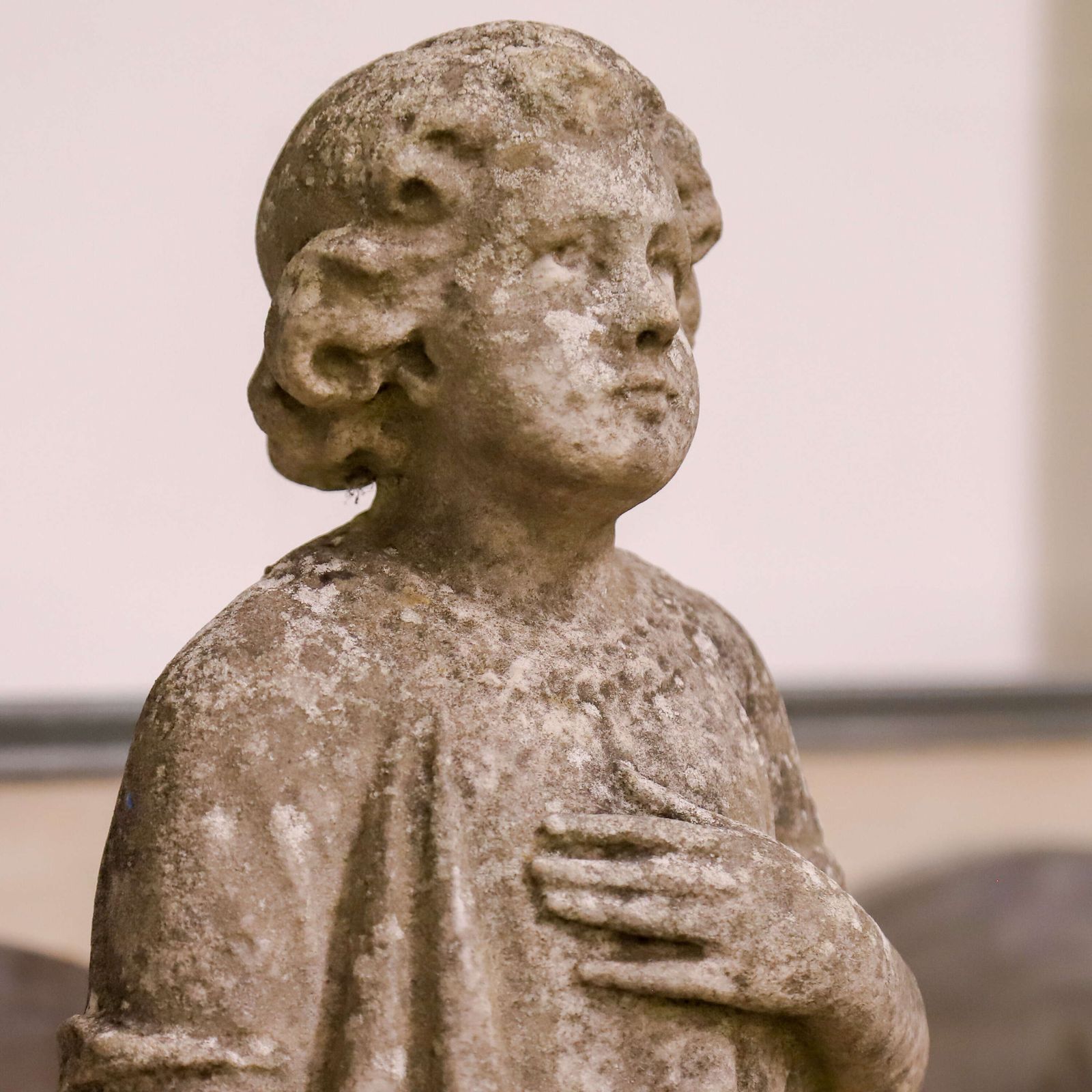 photo furniture Footsteps In Time: 19th Century Marble Statue Child Of The Eternal Spring