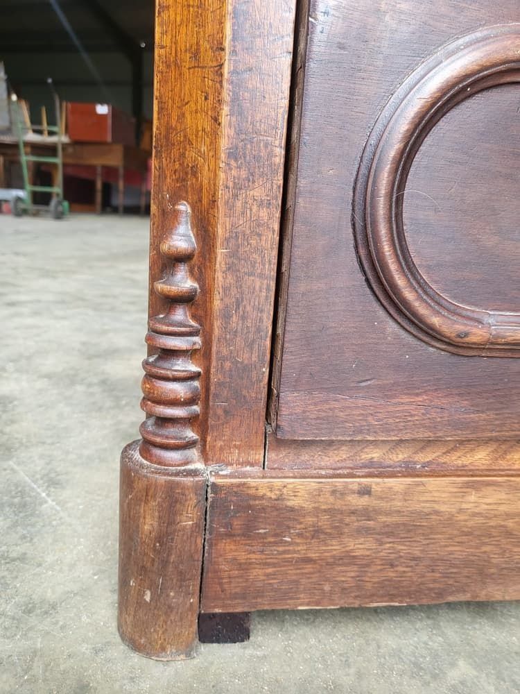 photo for sale Antique 2 Over 3 Chest Of Drawers Carved Fruit Handles