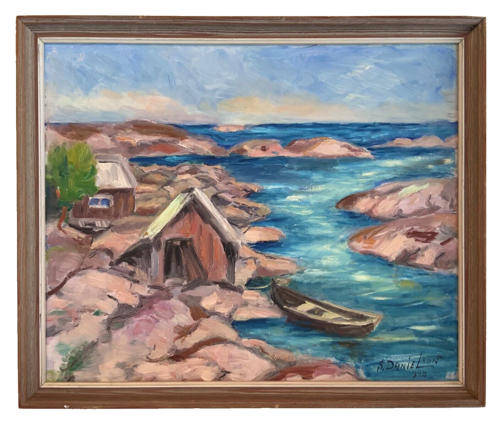Vintage Landscape Oil Painting, Signed By Danielson 1946