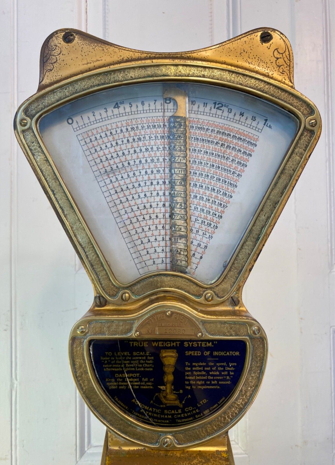 Antique Large Brass Grocers Shop Counter Scales By 'The Automatic Scale Company' photo buy