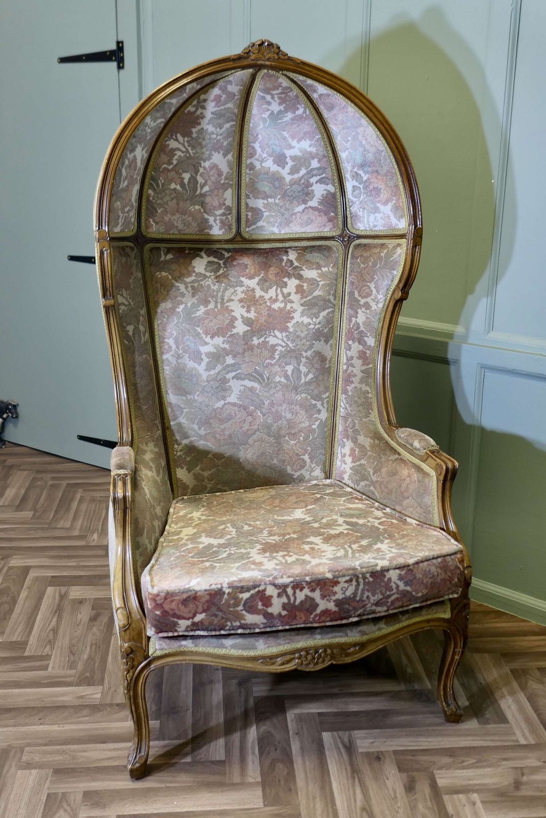Velvet Upholstered Hall Porters Or Boudoir Chair photo buy