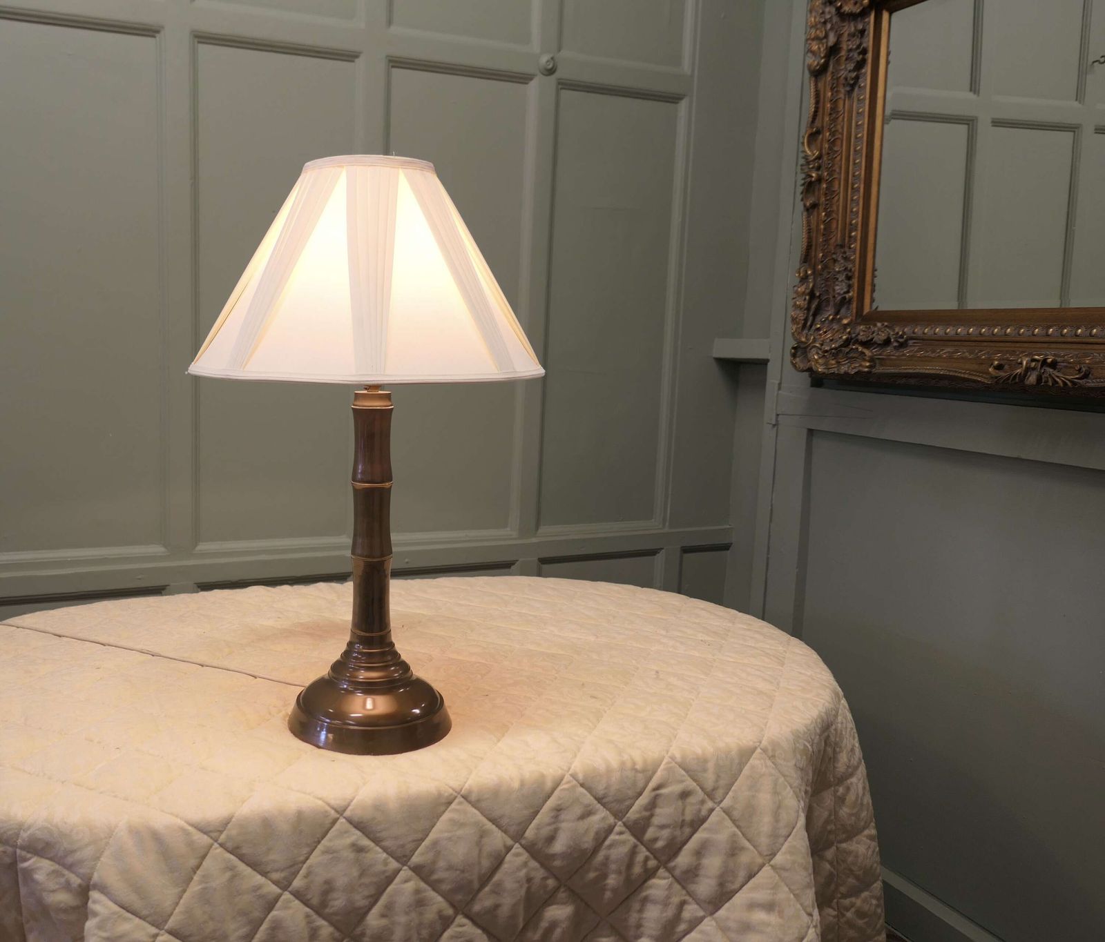 Simulated Bamboo Brass Table Lamp photo furniture
