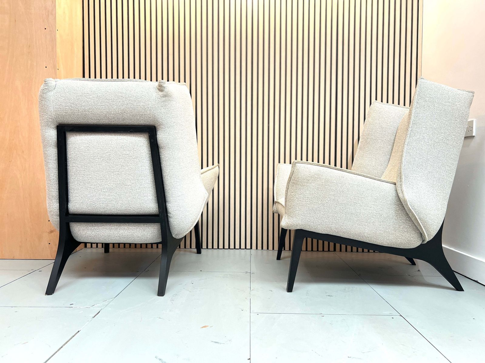 Ligne Roset, Pair Of Upholstered Toa Armchairs photo vinterior