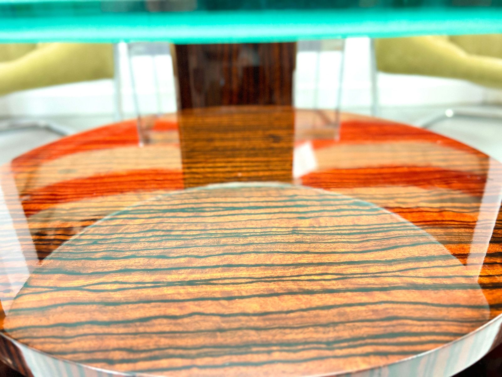 Vintage Maccassar Wood & Glass Occasional Table photo buy
