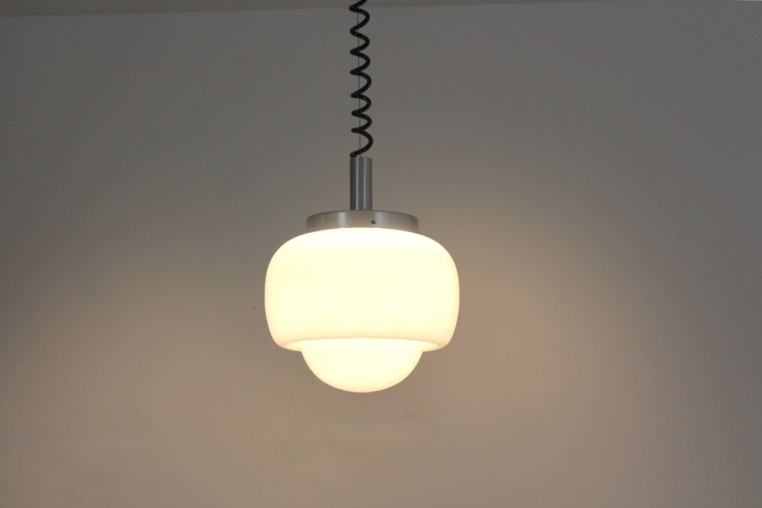 Peill & Putzler Aluminum And Opal Glass Bubble Pendant, Germany, 1960s photo 984.0