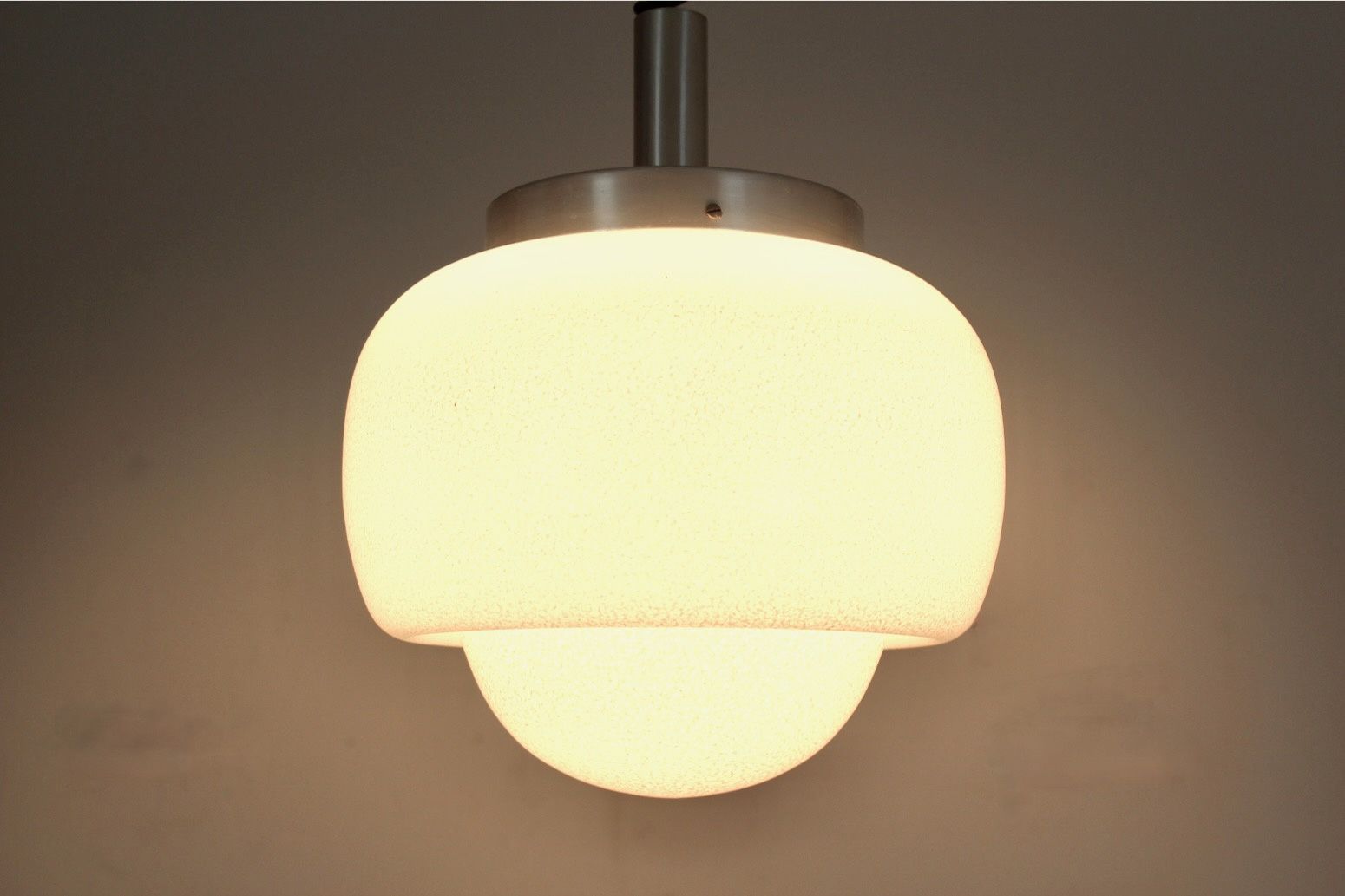 photo furniture Peill & Putzler Aluminum And Opal Glass Bubble Pendant, Germany, 1960s