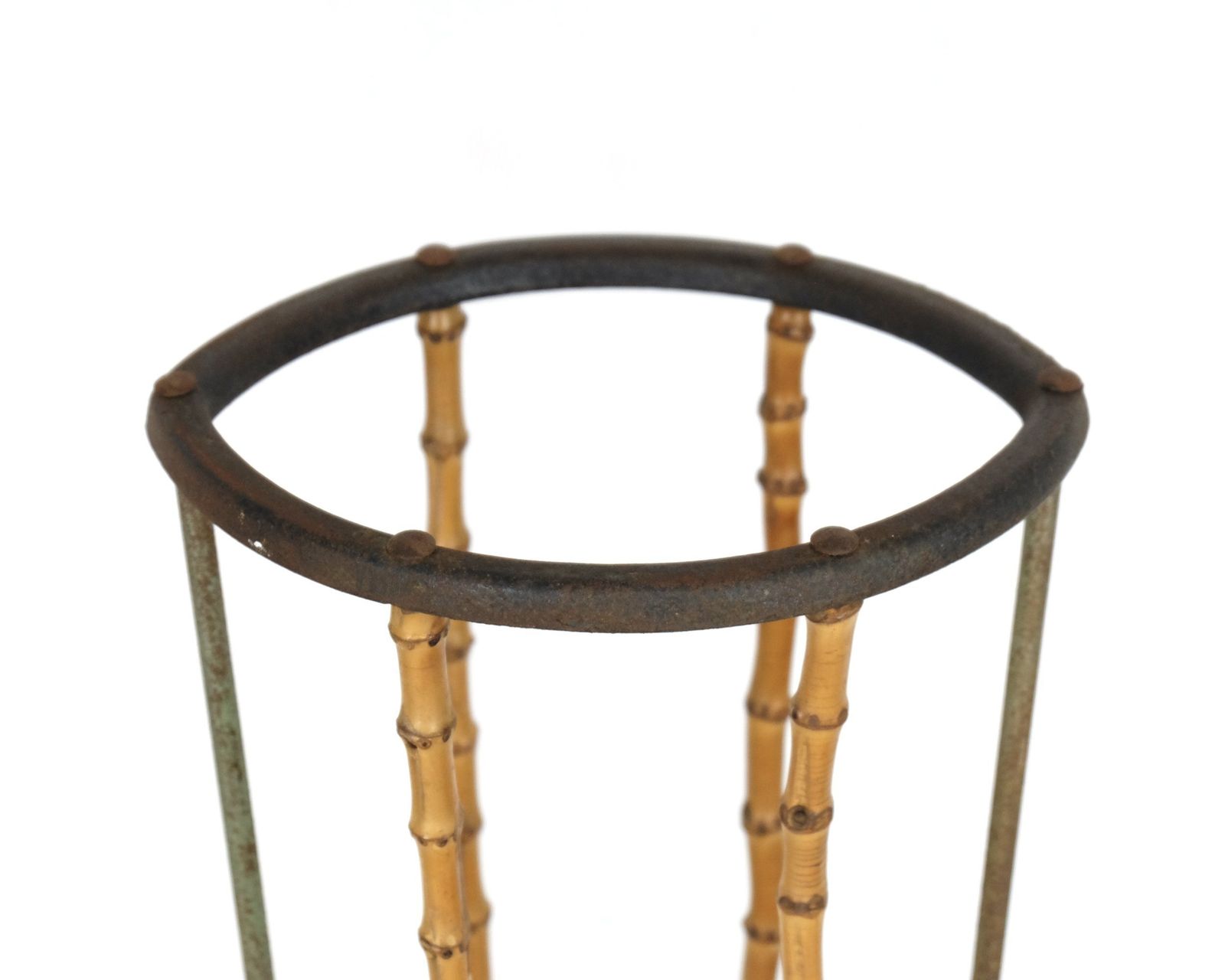 An Edwardian Cast Iron And Bamboo Stick Stand photo buy