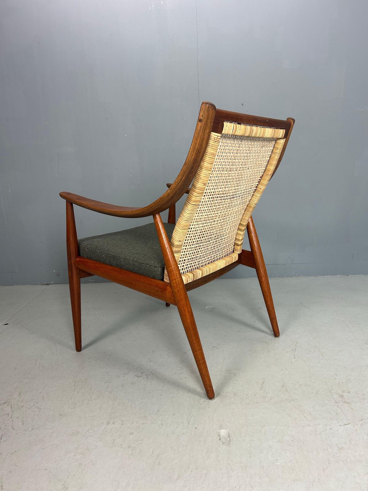 Peter Hvidt& Orla Mølgaard Nielsen Fd146 Cane Back Easy Chair, Denmark photo vintage