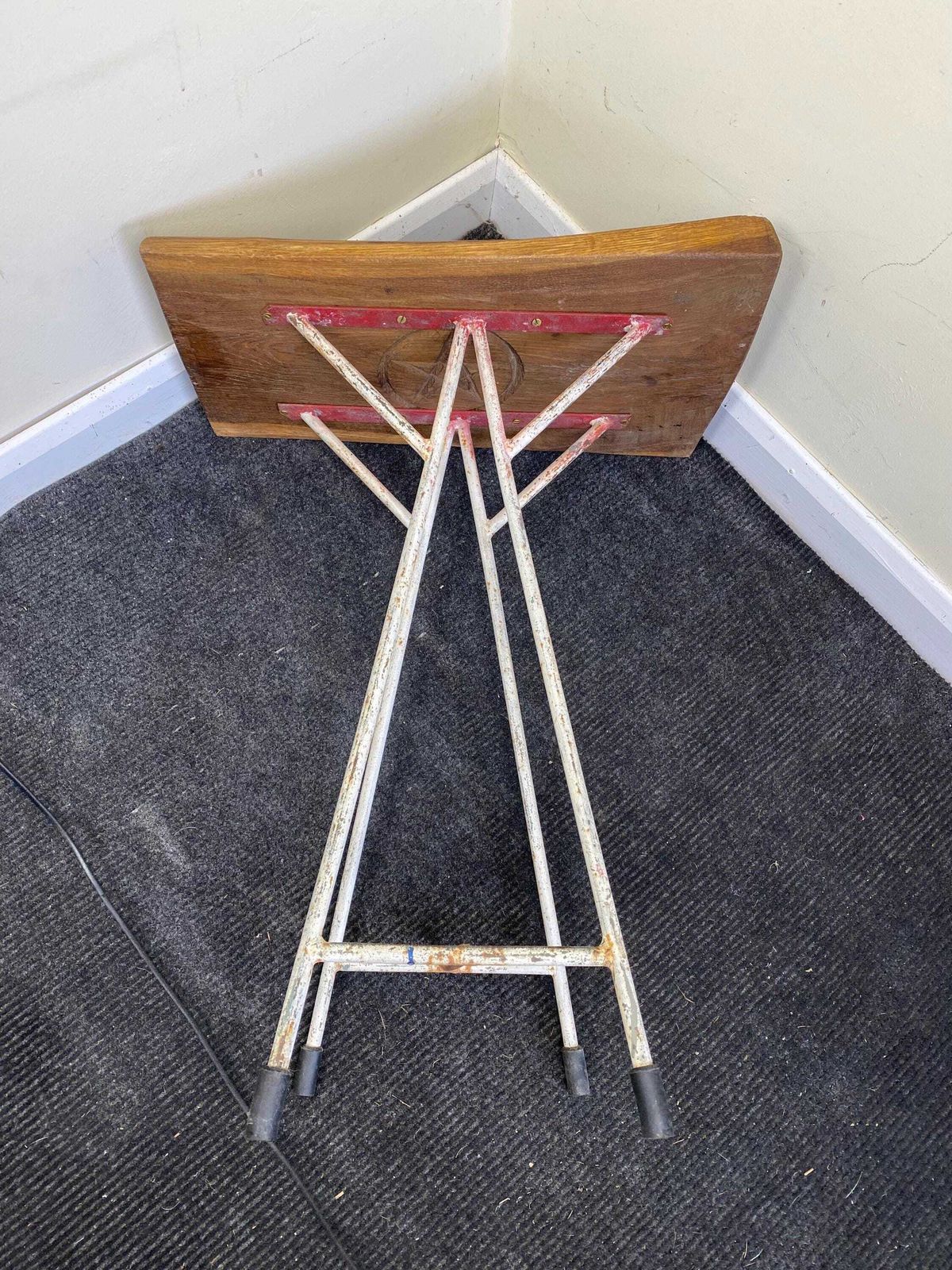 Unusual And Unique Display Stand Or Side Table With Natural Wood Slab Top Carved With The Giant Of Cerne Abbas photo vinterior