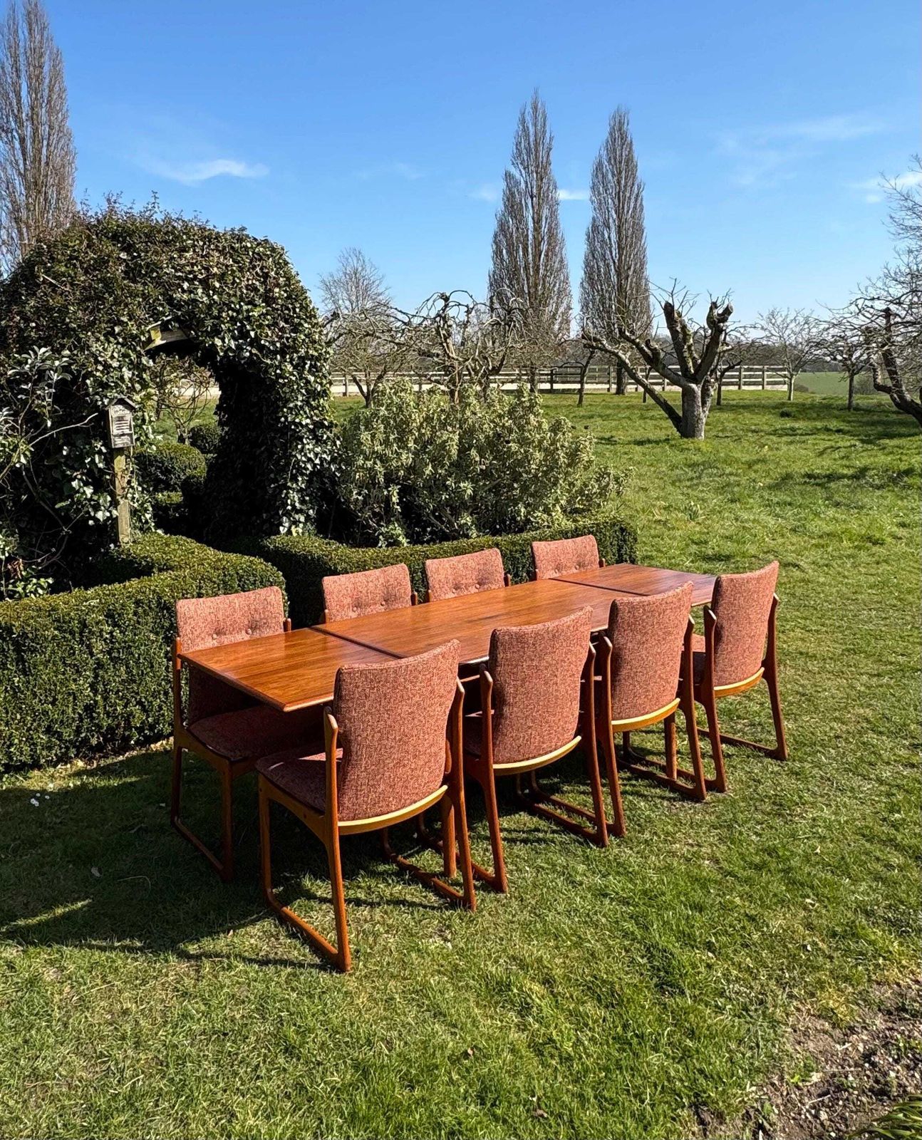 Mid Century Modern Danish Teak Dining Set Eight Teak Dining Chairs By Vendrup Stolefabrik And A Large Dining Table By A M Moller