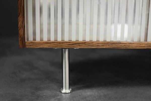 Furniture Mid Century Modern Scandinavian Rosewood Highboard With Glass, 1960s photo