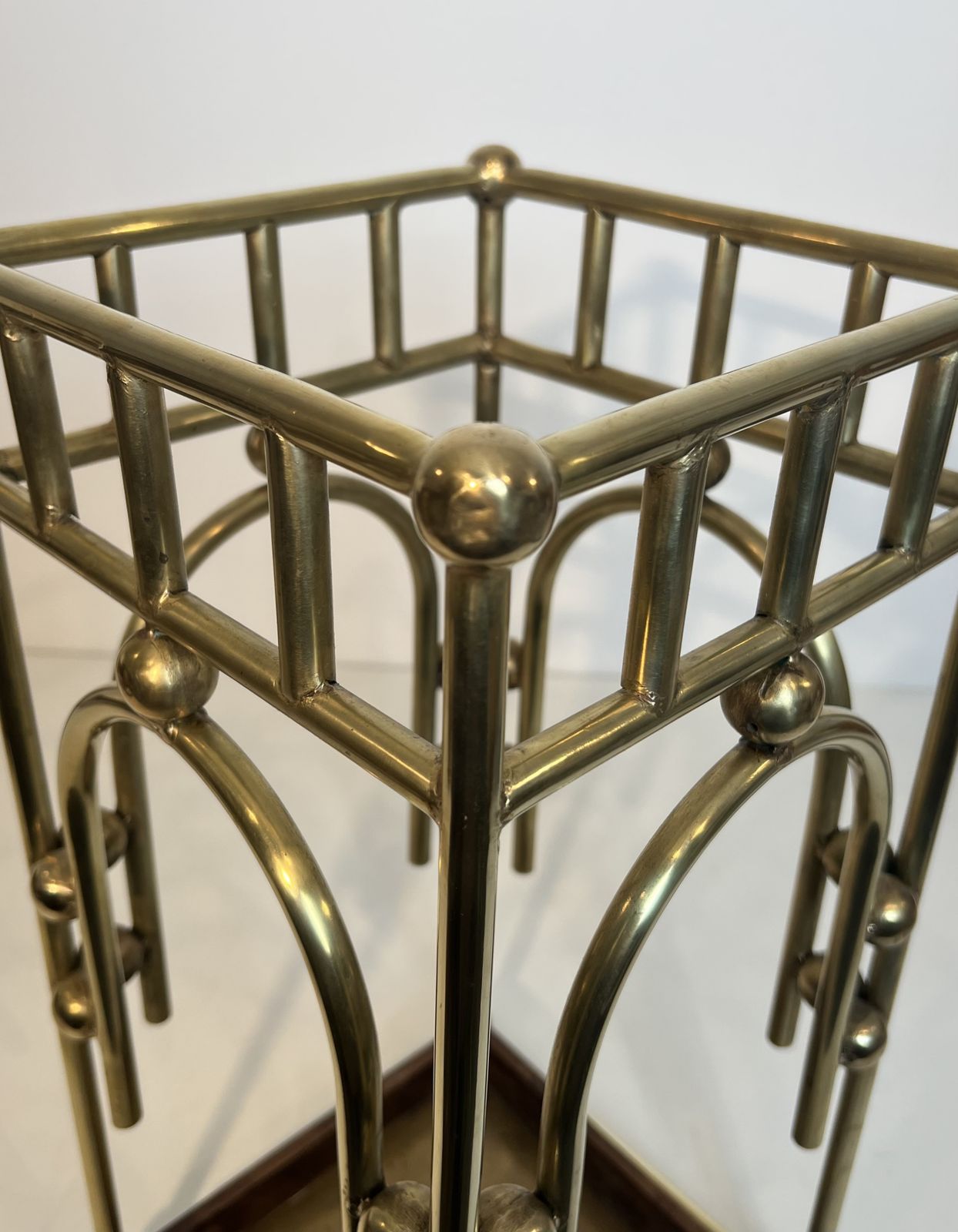 photo buy Modernist Brass Umbrella Stand In The Style Of Joseph Hoffmann