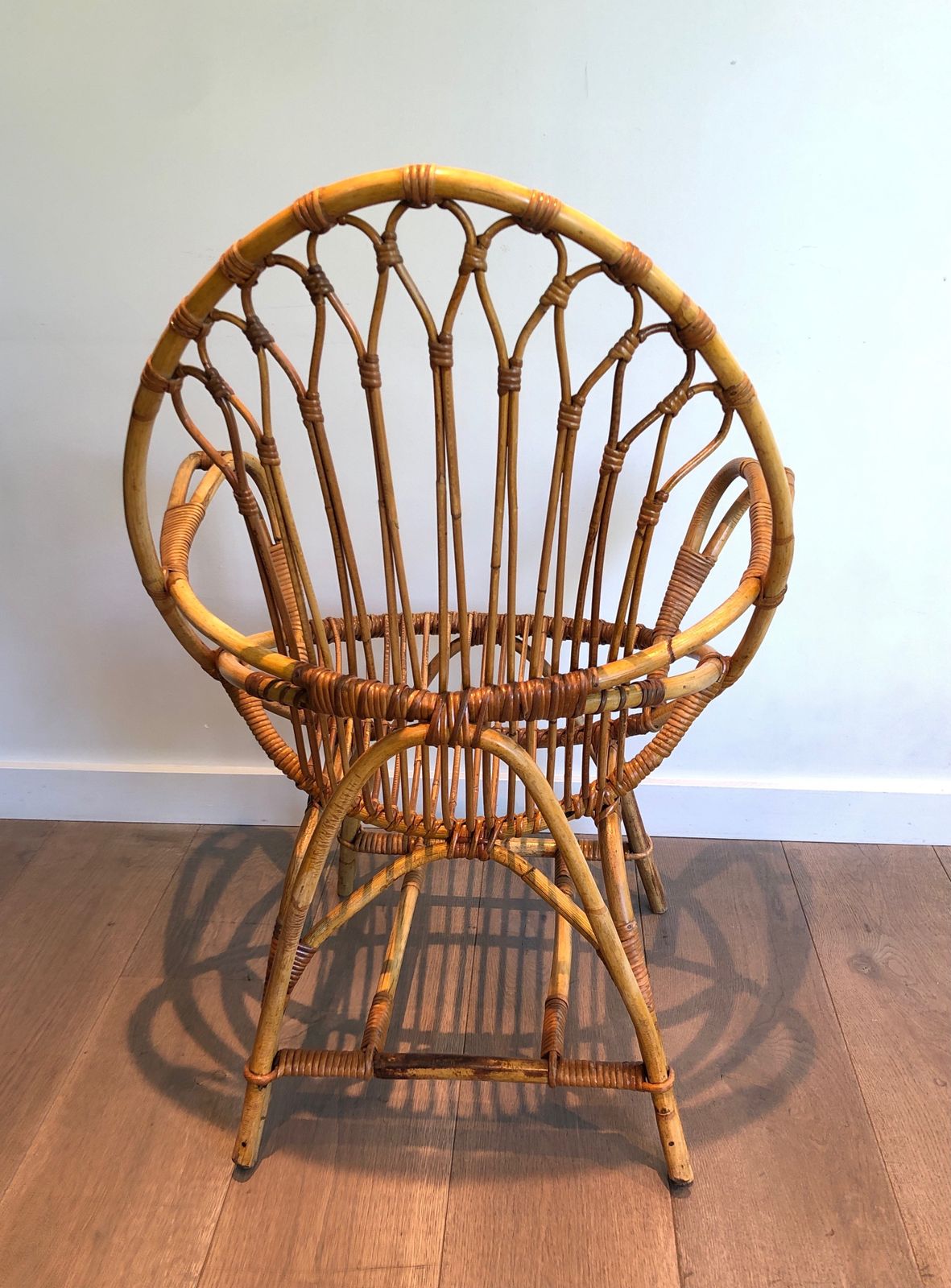 Pair Of Rattan Armchairs, 1970s photo vintage