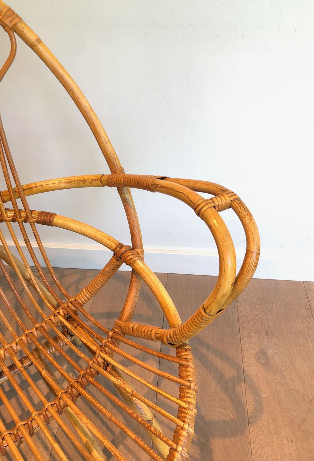 Furniture Pair Of Rattan Armchairs, 1970s photo