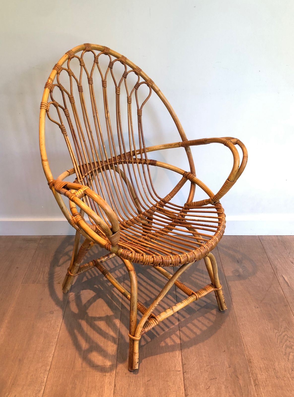 photo vintage Pair Of Rattan Armchairs, 1970s