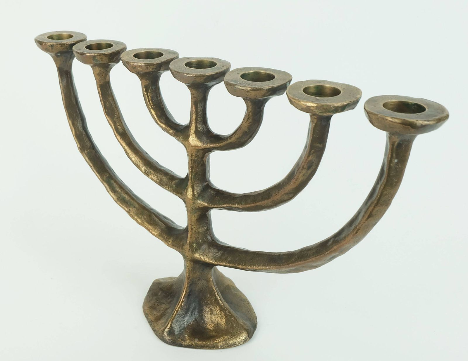 7 Armed Cand1960s 70s Mid Century Brutalist Bronze Candelabra photo furniture