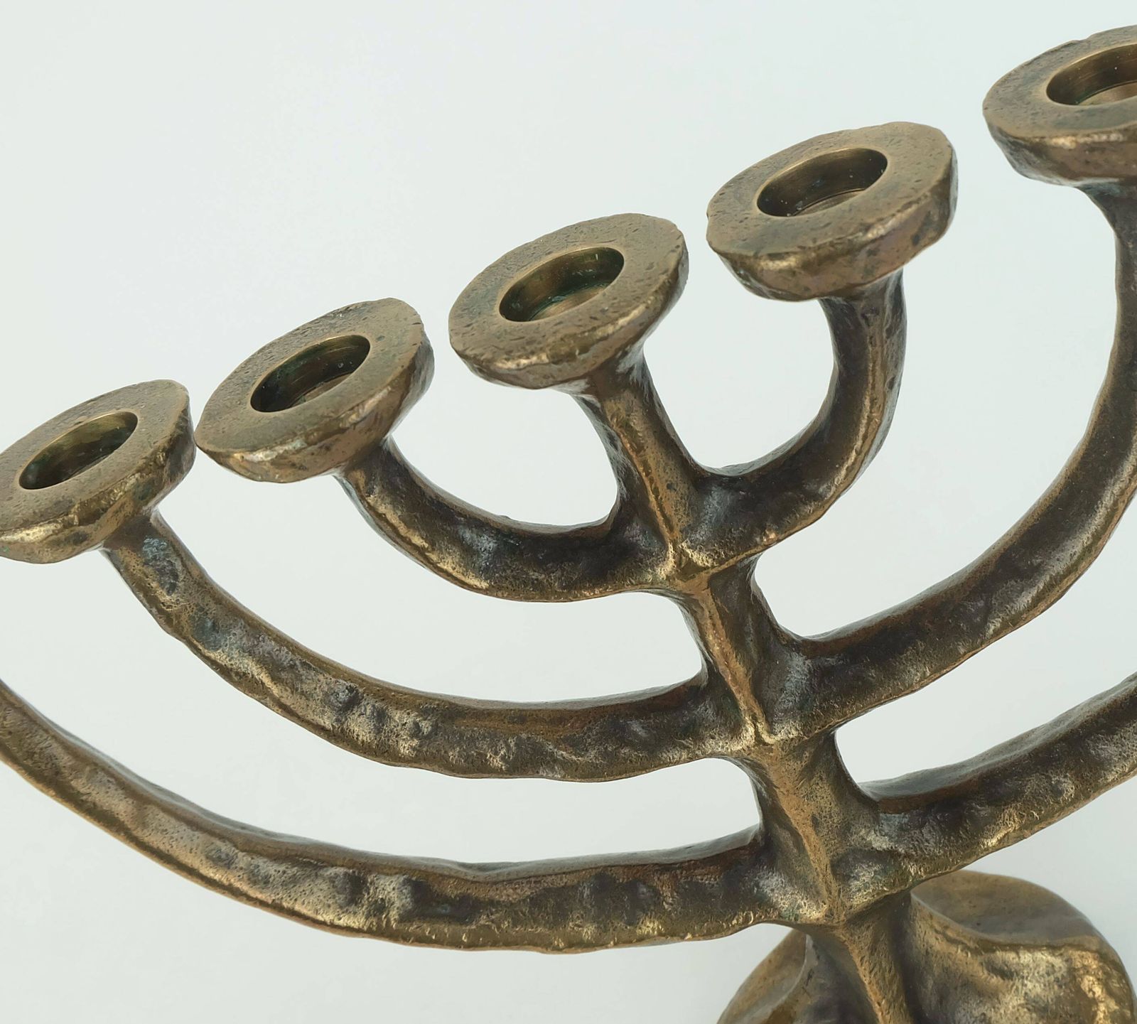 7 Armed Cand1960s 70s Mid Century Brutalist Bronze Candelabra photo Home Decor