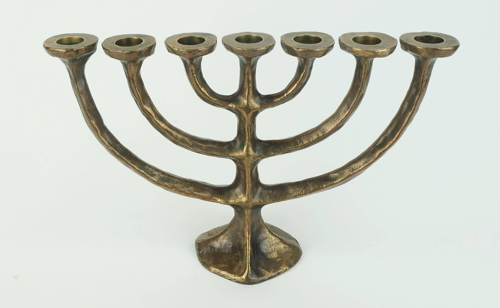 photo for sale 7 Armed Cand1960s 70s Mid Century Brutalist Bronze Candelabra